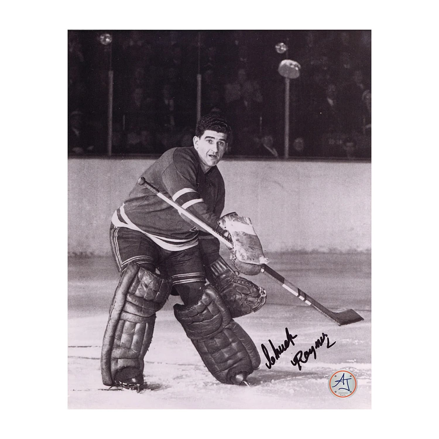 Chuck Rayner New York Rangers Autographed Goalie Action 8x10 Photo Chuck Rayner Photo 8x10-goalie-action, New York Rangers, supplier stock photo
