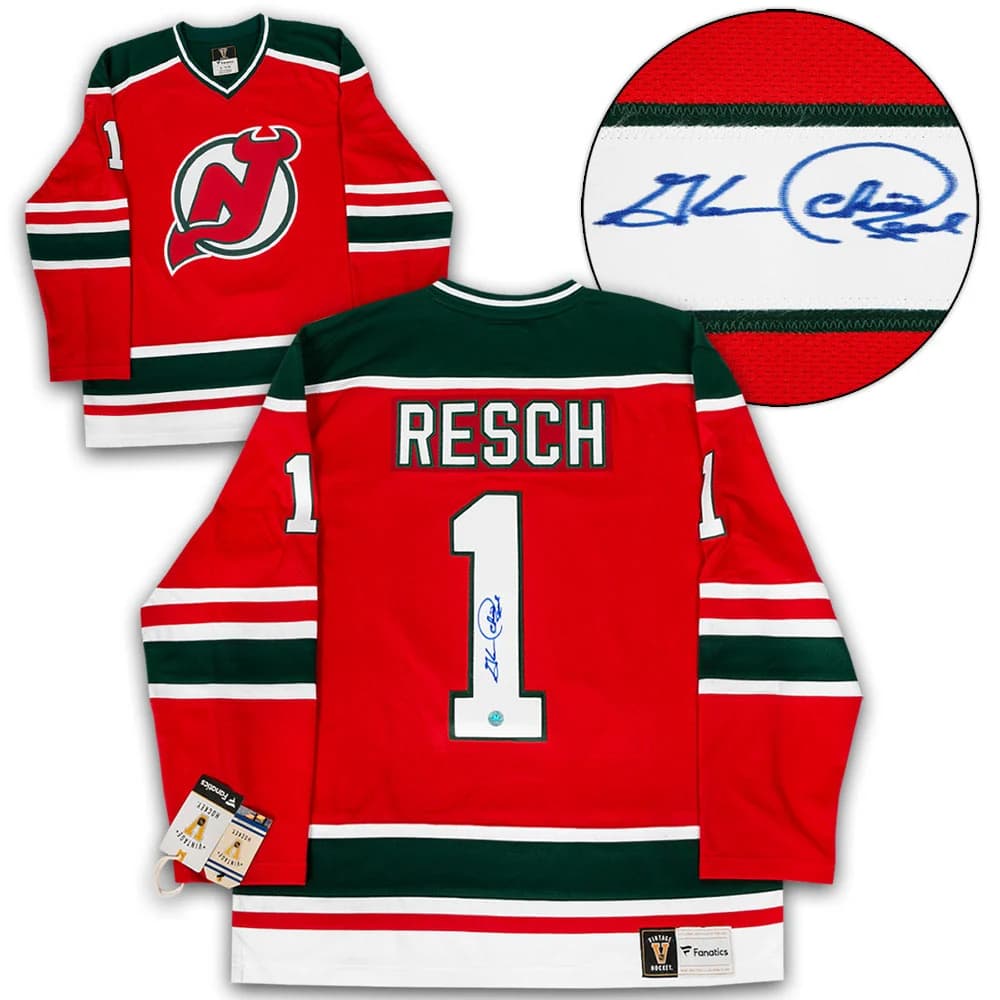 Chico Resch Signed New Jersey Devils Throwback Breakaway Jersey Chico Resch Jersey throwback-breakaway, New Jersey Devils, supplier stock photo