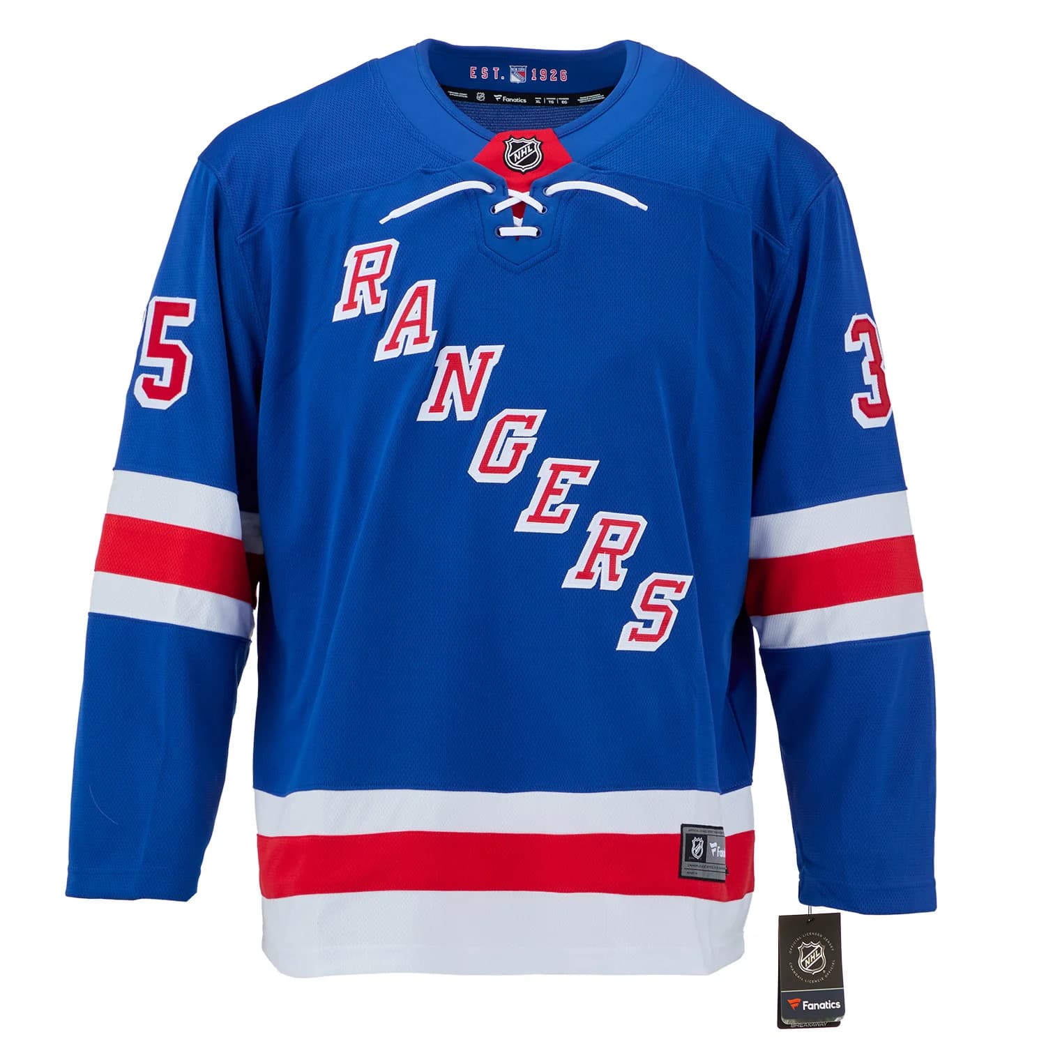 Mike Richter Autographed New York Rangers Fanatics Breakaway Jersey Mike Richter Jersey breakaway, New York Rangers, view 2, supplier stock photo