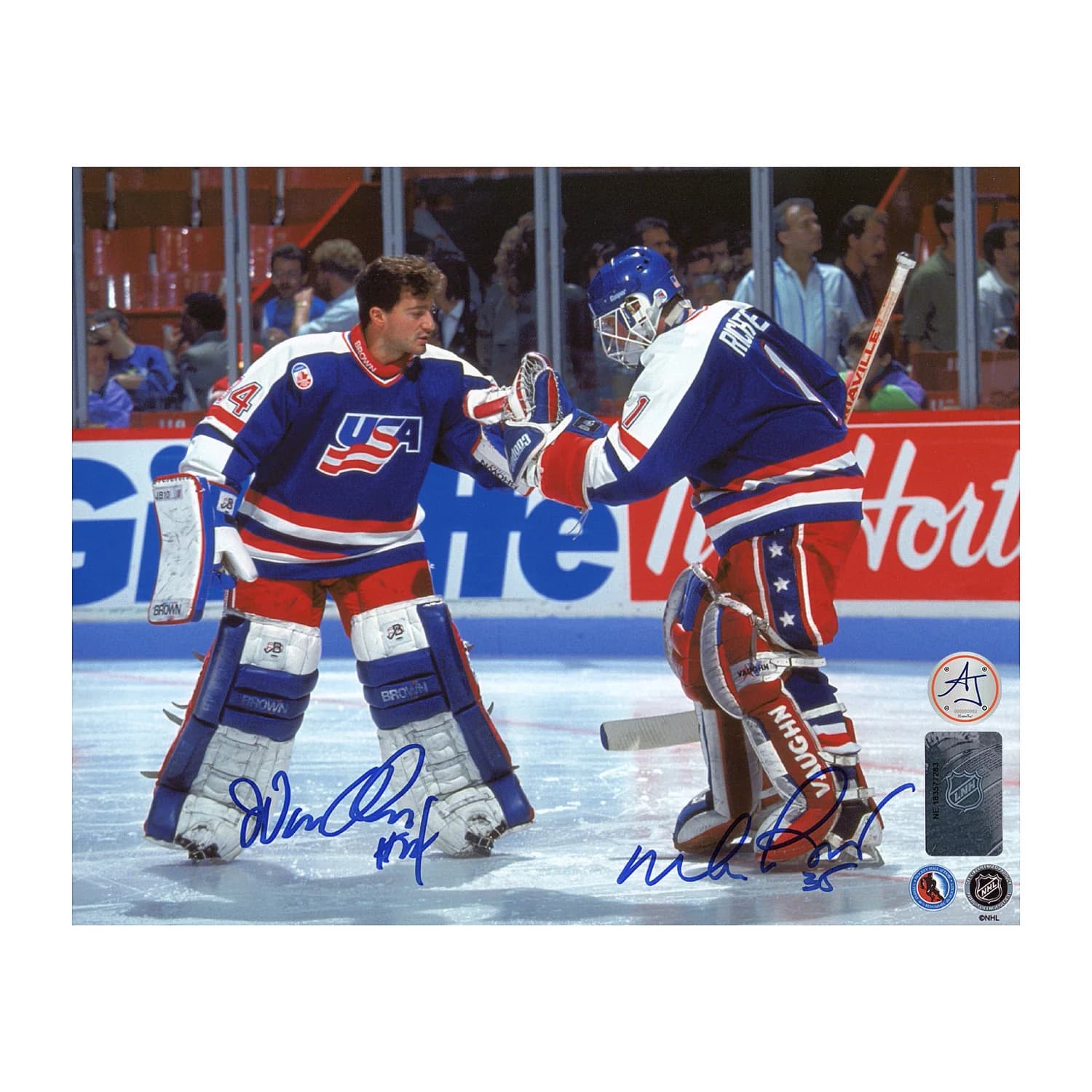 Mike Richter & John Vanbiesbrouck Dual Signed Team USA Goalie 8x10 Photo Mike Richter Photo 8x10-john-vanbiesbrouck-dual-team-usa-goalie, supplier stock photo