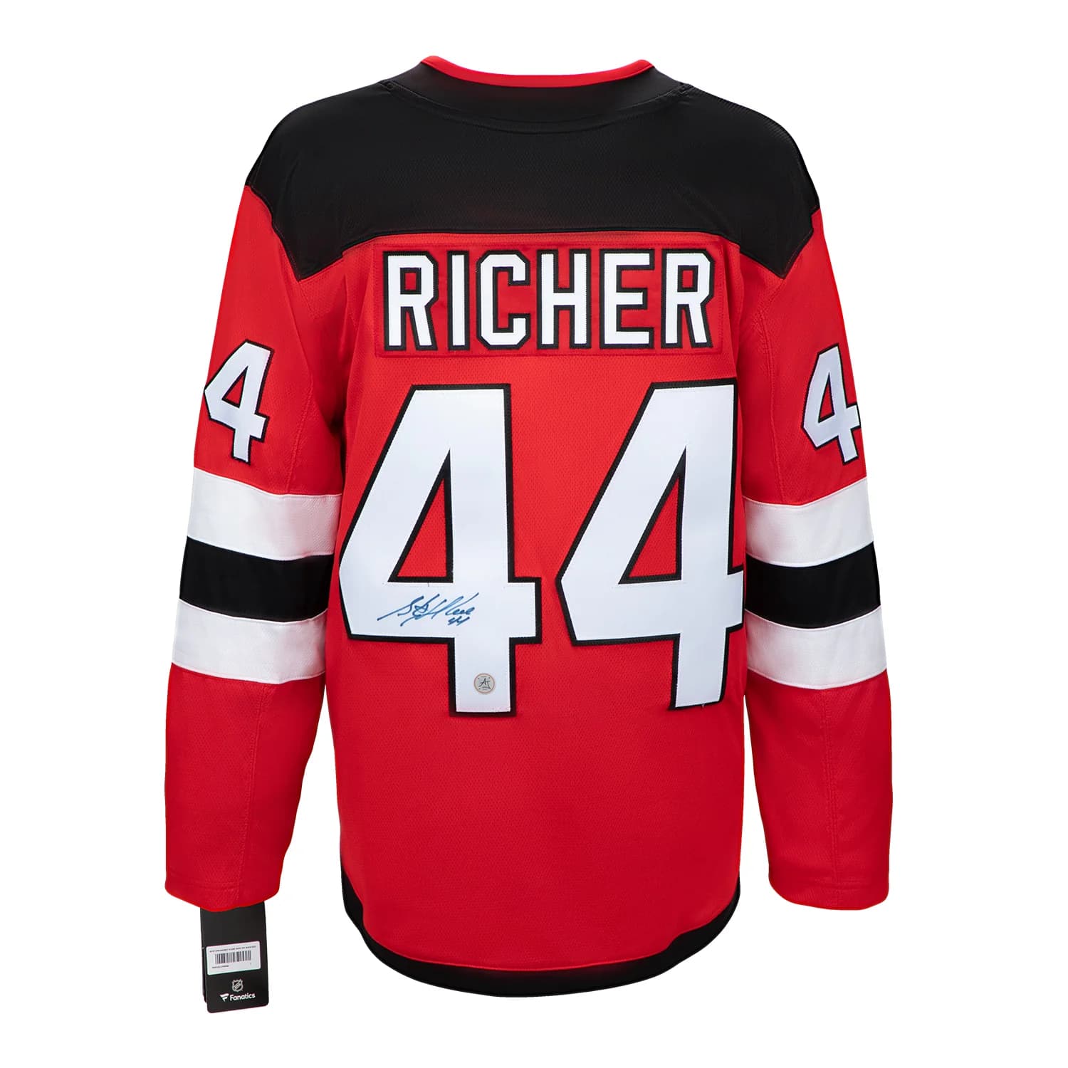 Stephane Richer Autographed New Jersey Devils Red Fanatics Breakaway Jersey Stephane Richer Jersey red-breakaway, New Jersey Devils, supplier stock photo