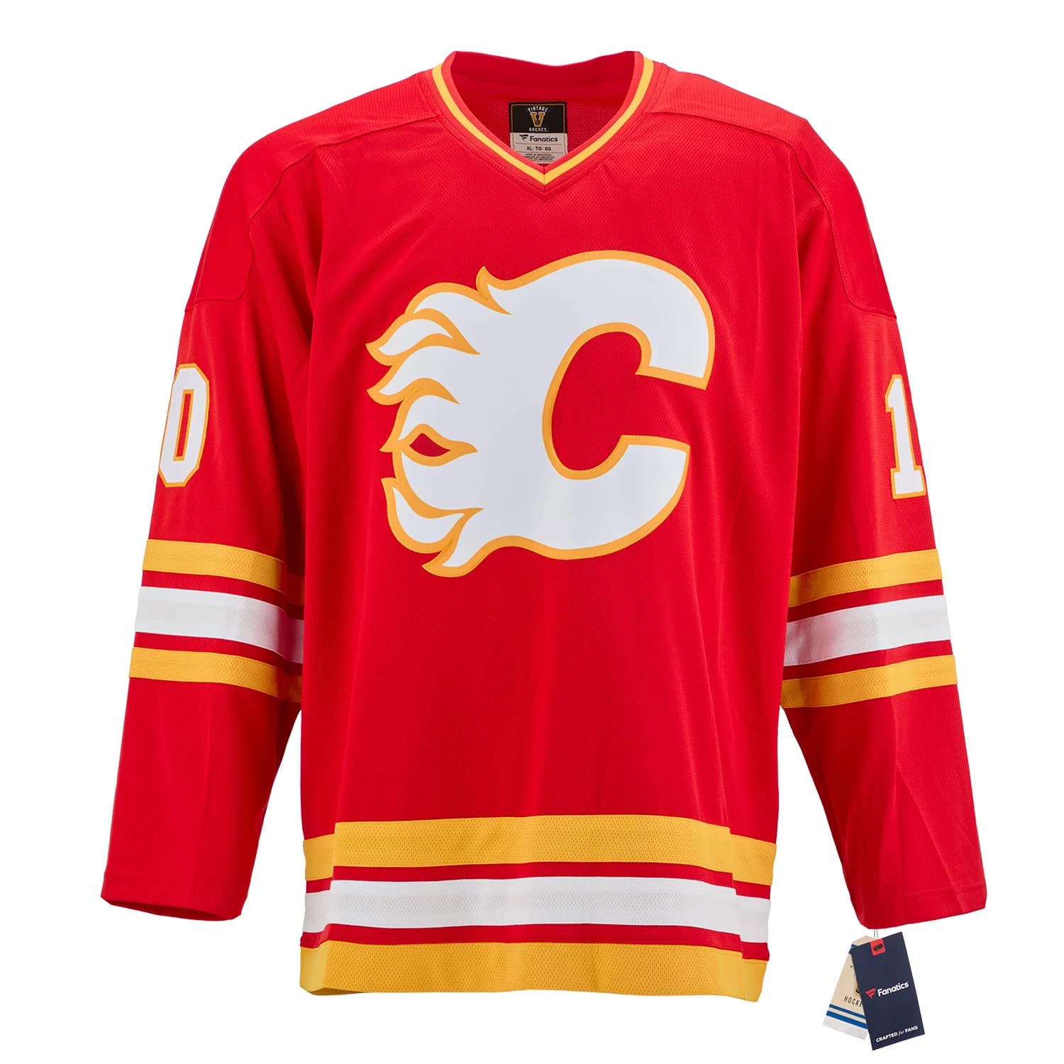 Gary Roberts Autographed Calgary Flames Roaring Fire Art Jersey #/10 Gary Roberts Jersey gary-roberts-calgary-flames-roaring-fire, Calgary Flames, view 2, supplier stock photo