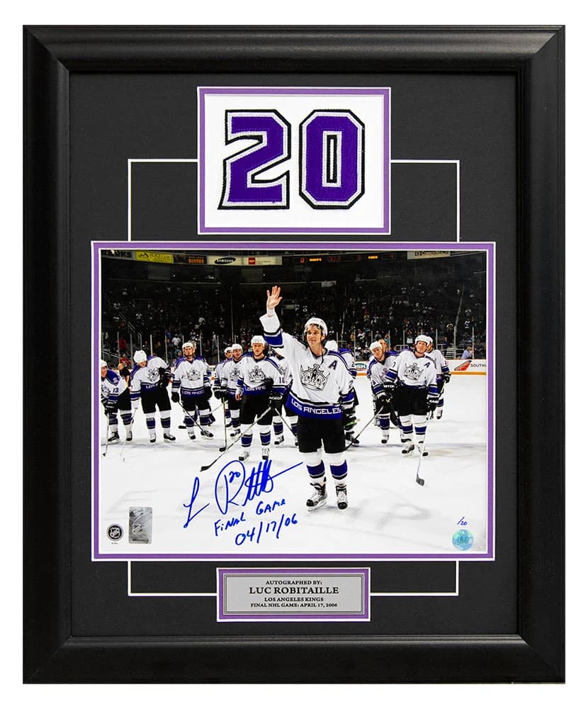 Luc Robitaille LA Kings Signed & Dated Final Game 20x24 Number Frame #/20 Luc Robitaille Other 20x24-la-dated-final-game-number-frame, Los Angeles Kings, supplier stock photo