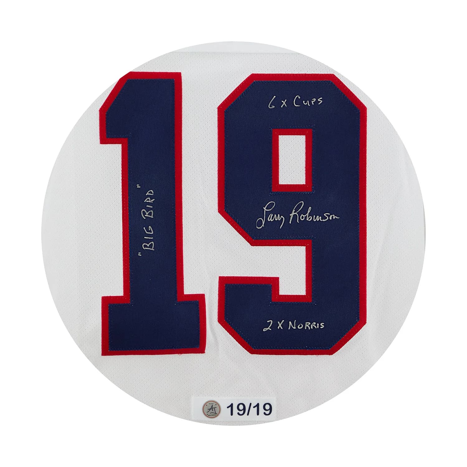 Larry Robinson Montreal Canadiens Signed & Inscribed CCM Stats Jersey #19/19 Larry Robinson Jersey larry-robinson-inscribed-ccm-stats-19, Montreal Canadiens, view 3, supplier stock photo