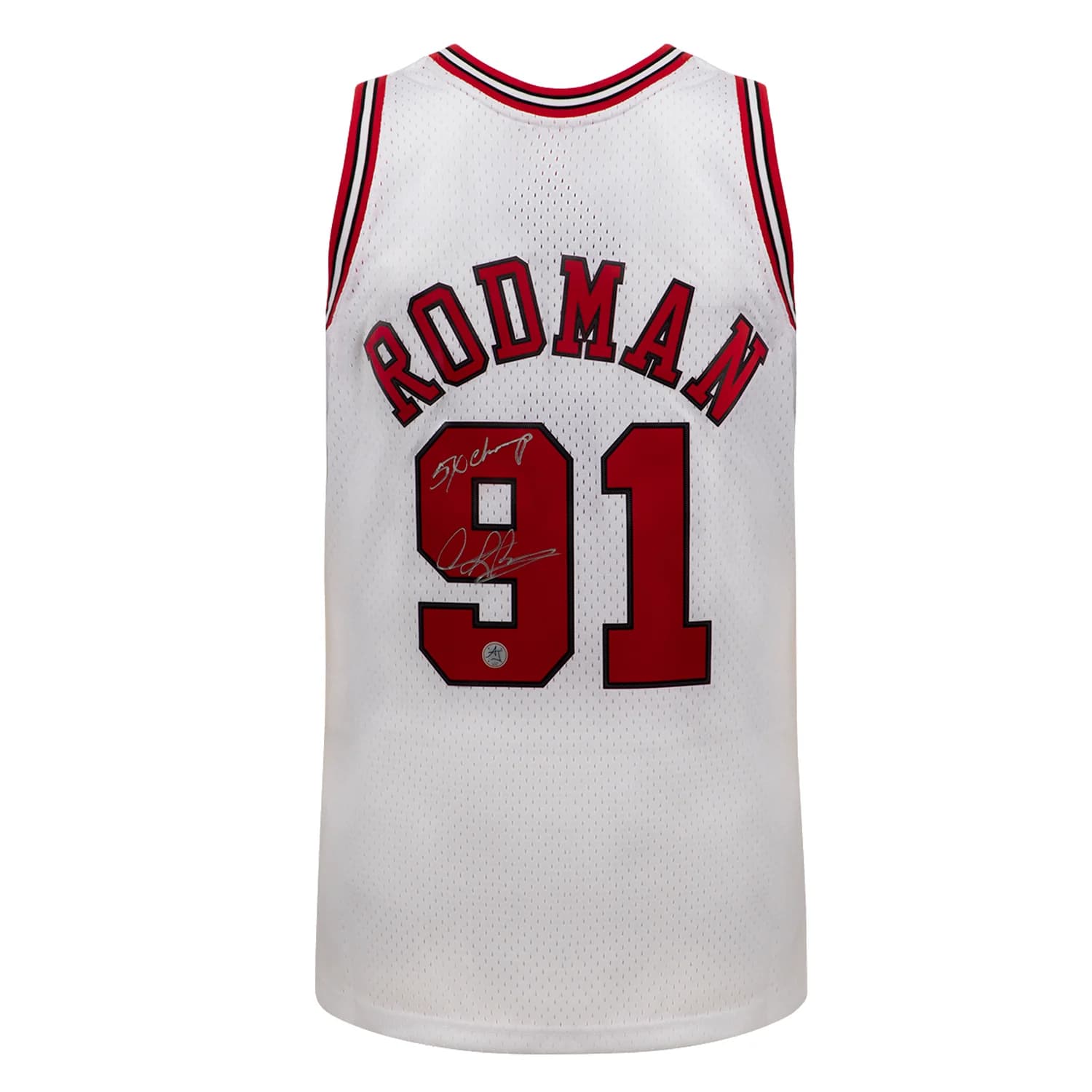 Dennis Rodman Signed Chicago Bulls Mitchell & Ness Jersey with Note Dennis Rodman Jersey mitchell-ness-note, Chicago Bulls, supplier stock photo