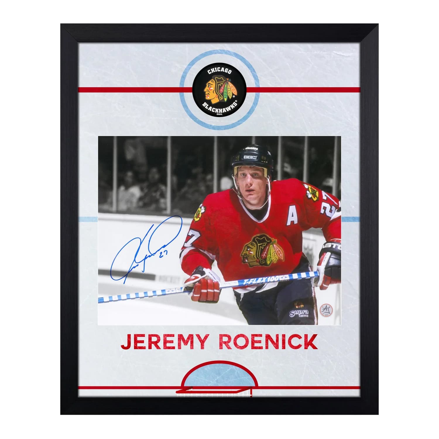 Jeremy Roenick Signed Chicago Blackhawks Graphic Rink 19x23 Frame Jeremy Roenick Other 19x23-graphic-rink-frame, Chicago Blackhawks, supplier stock photo