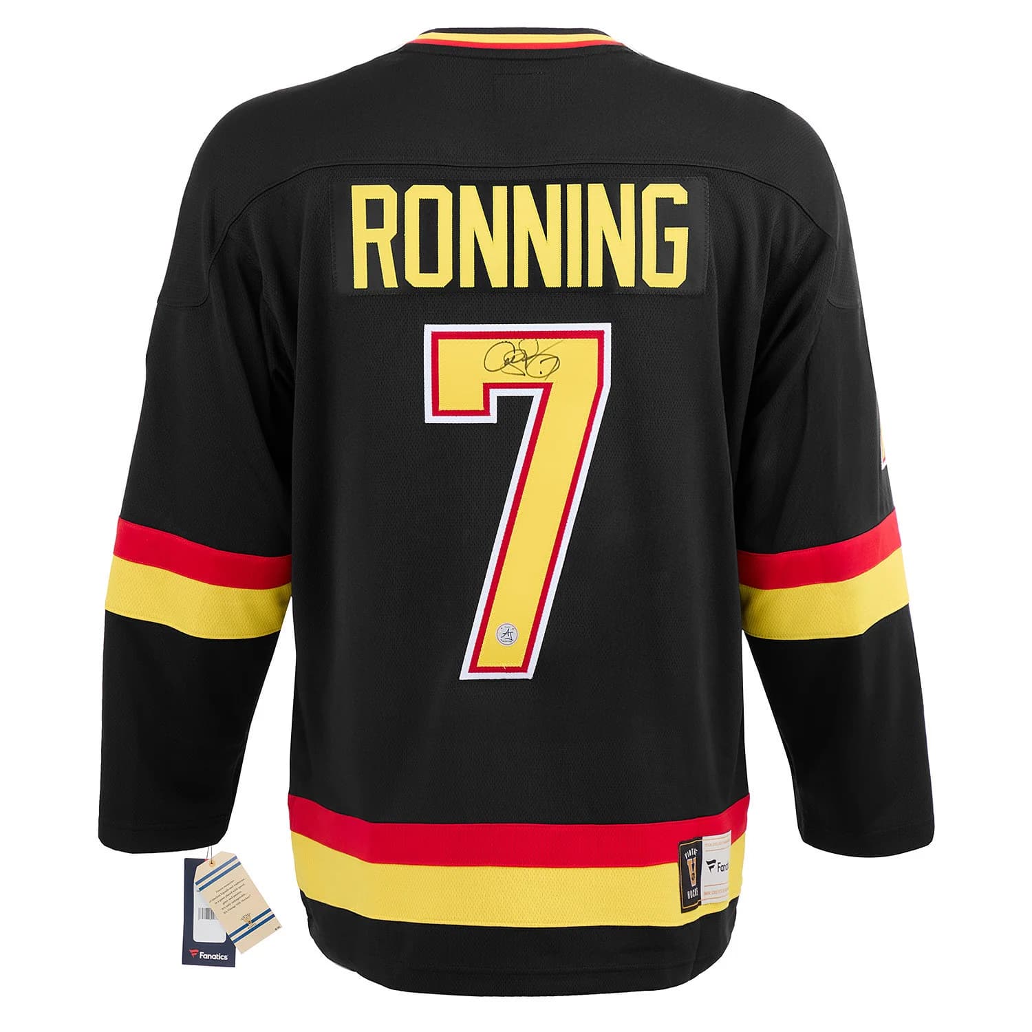 Cliff Ronning Signed Vancouver Canucks Black Fanatics Throwback Jersey Cliff Ronning Jersey black-throwback, Vancouver Canucks, supplier stock photo