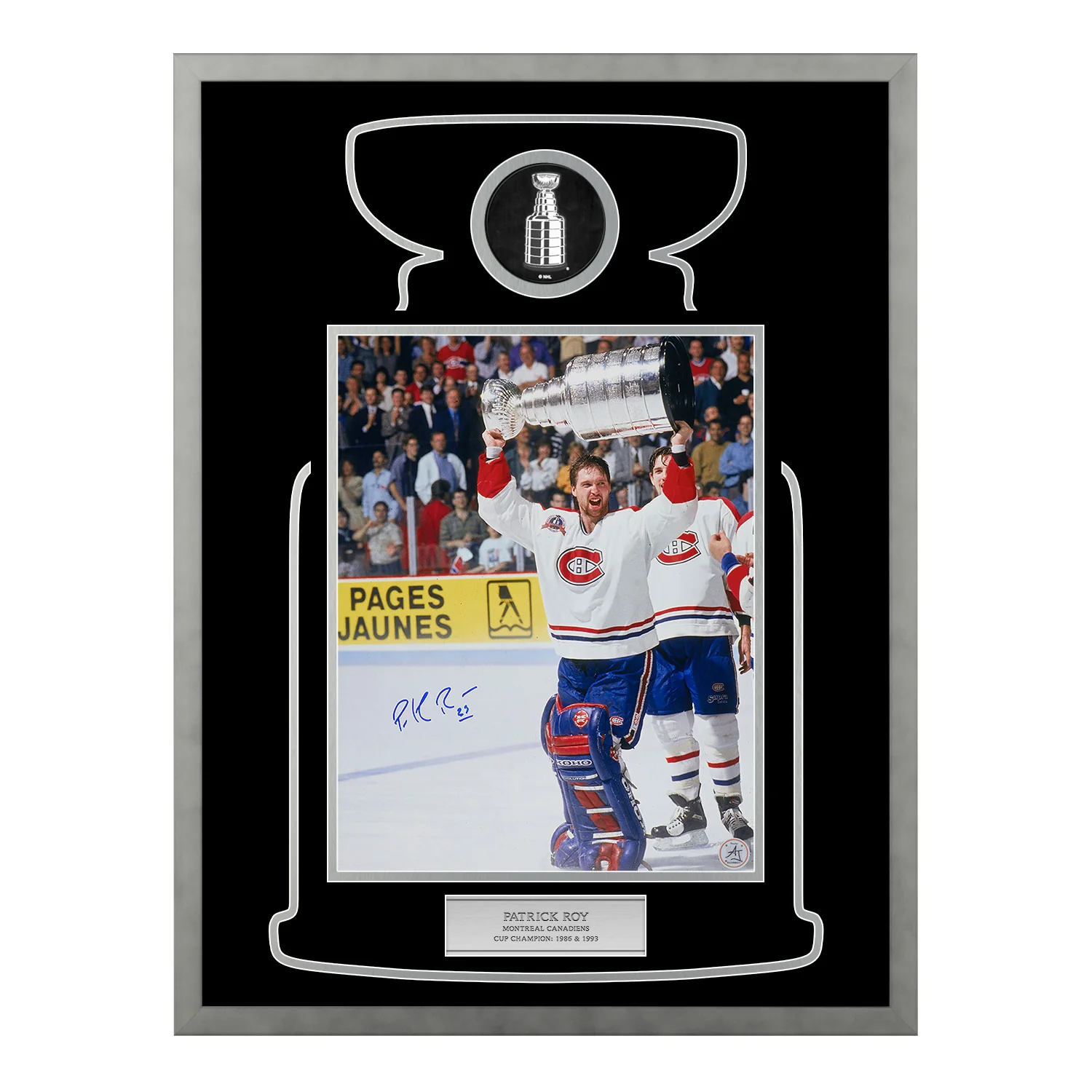 Patrick Roy Autographed Montreal Canadiens Cup Champion 20x26 Frame Patrick Roy Other 20x26-patrick-roy-cup-champion-frame, Montreal Canadiens, supplier stock photo
