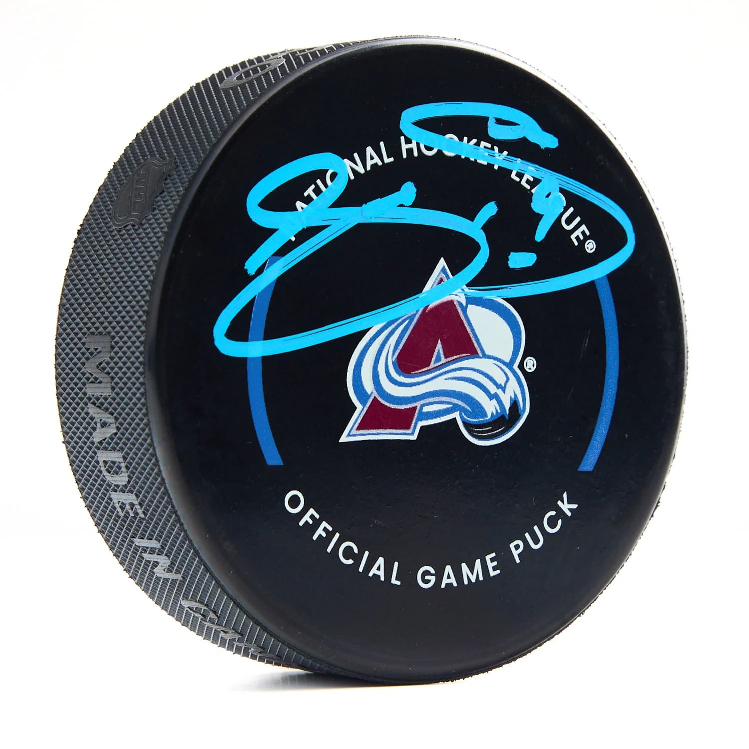 Joe Sakic Signed Colorado Avalanche Official Game Puck Joe Sakic Puck game, Colorado Avalanche, supplier stock photo