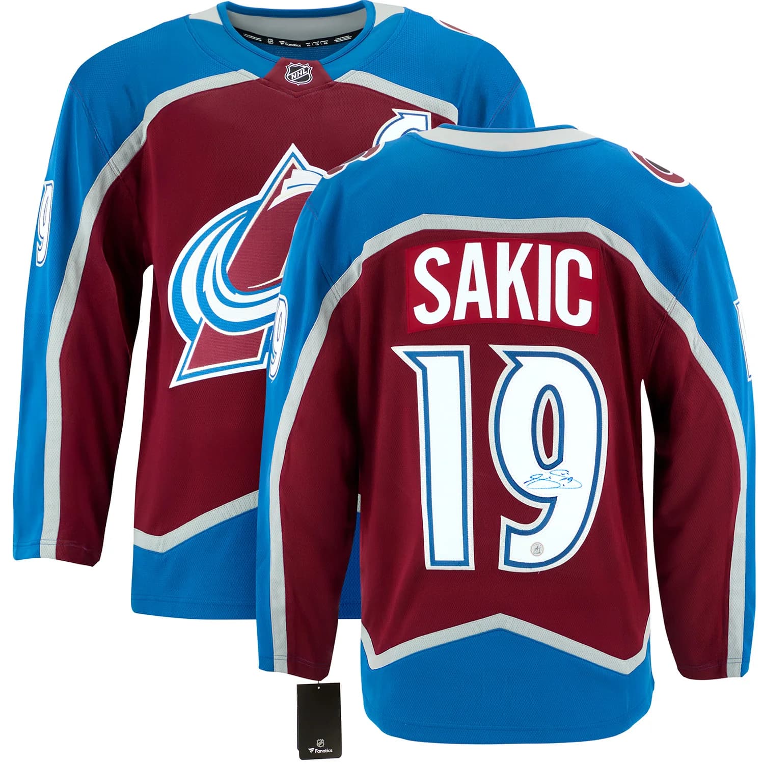 Joe Sakic Autographed Colorado Avalanche Fanatics Breakaway Jersey Joe Sakic Jersey breakaway, Colorado Avalanche, view 3, supplier stock photo