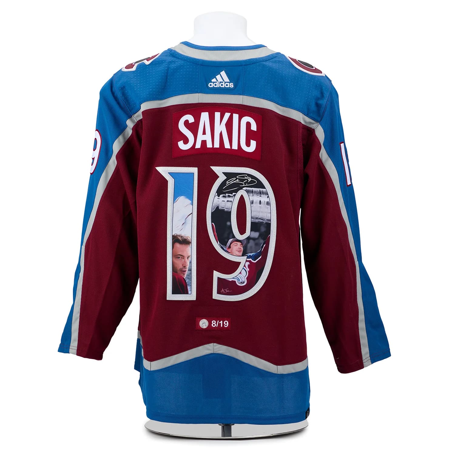 Joe Sakic Signed Colorado Avalanche Championship Portrait Art Jersey #8/19 Joe Sakic Jersey joe-sakic-colorado-avalanche-championship, Colorado Avalanche, supplier stock photo