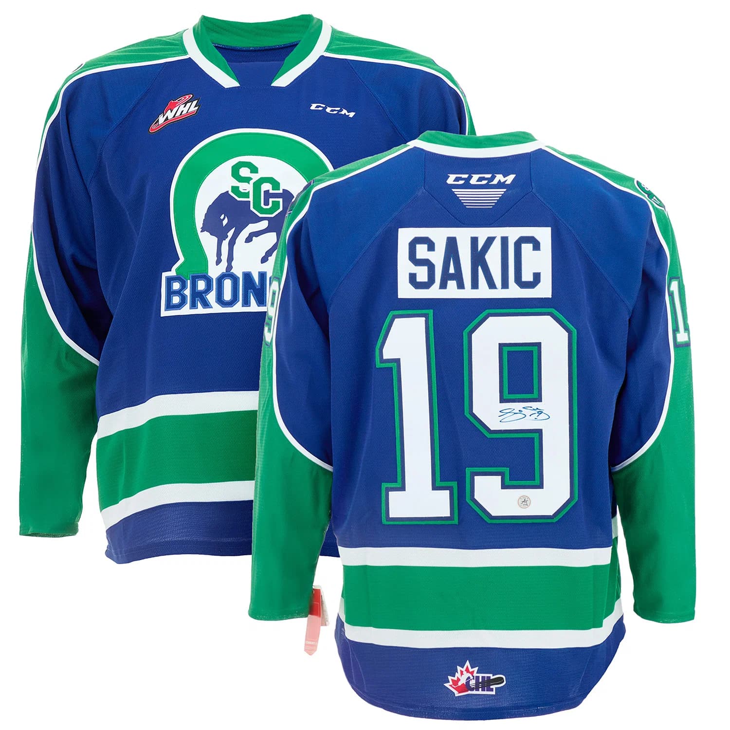 Joe Sakic Autographed Swift Current Broncos CCM CHL Hockey Jersey Joe Sakic Jersey swift-current-ccm-chl-hockey, Denver Broncos, view 3, supplier stock photo