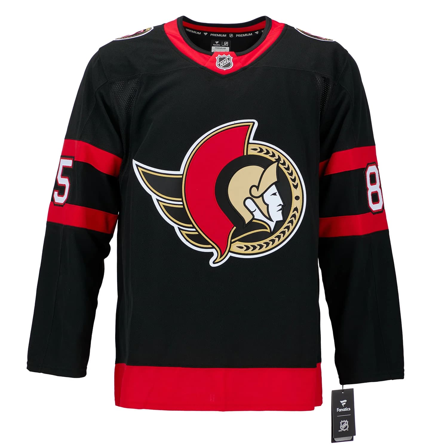 Jake Sanderson Autographed Ottawa Senators Fanatics Premium Jersey Jake Sanderson Jersey premium, Ottawa Senators, view 2, supplier stock photo