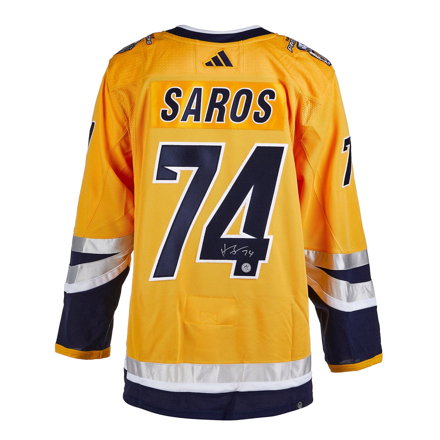 Juuse Saros Signed Nashville Predators Reverse Retro 2.0 adidas Jersey Juuse Saros Jersey reverse-retro-2-0-adidas, Nashville Predators, supplier stock photo