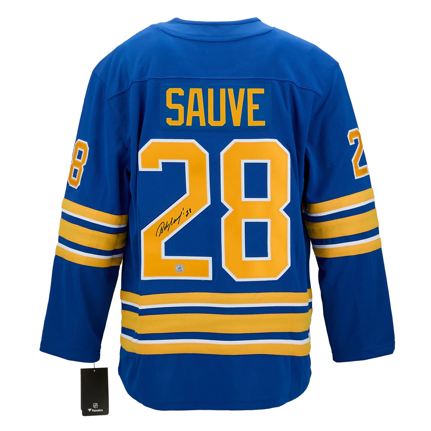 Bob Sauve Signed Buffalo Sabres Fanatics Breakaway Jersey Bob Sauve Jersey breakaway, Buffalo Sabres, supplier stock photo