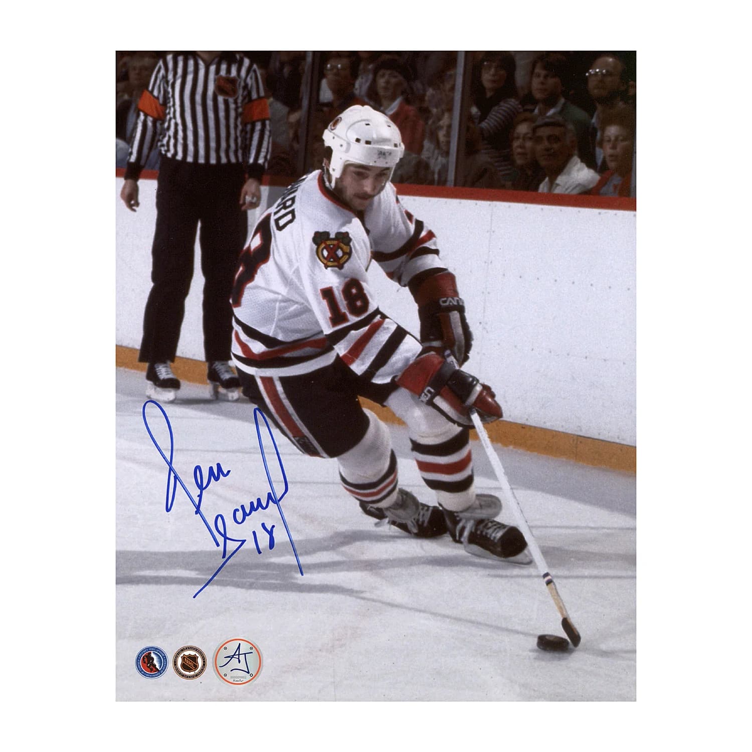 Denis Savard Autographed Chicago Blackhawks Stickhandling 8x10 Photo Denis Savard Photo 8x10-stickhandling, Chicago Blackhawks, supplier stock photo