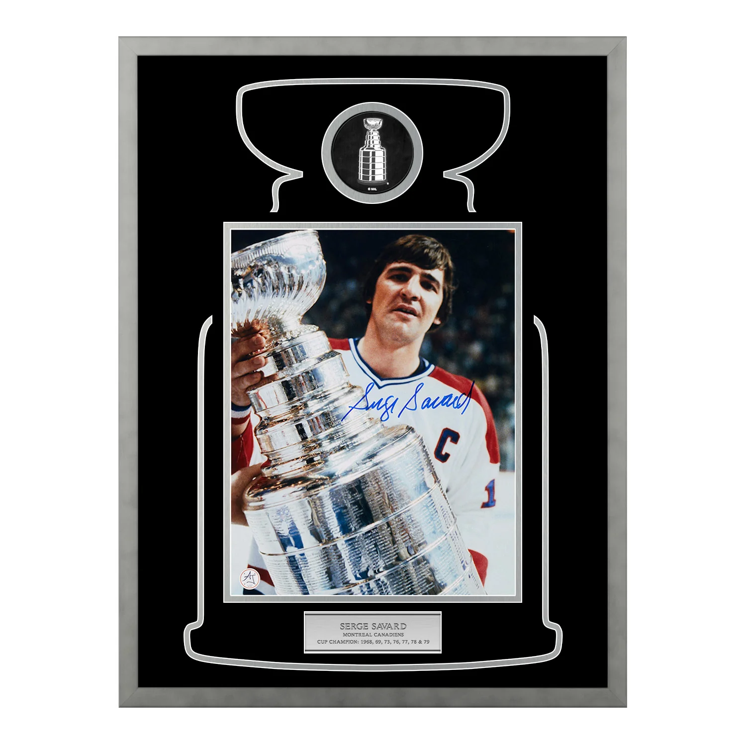 Serge Savard Signed Montreal Canadiens Cup Champion 20x26 Frame Serge Savard Other 20x26-cup-champion-frame, Montreal Canadiens, supplier stock photo