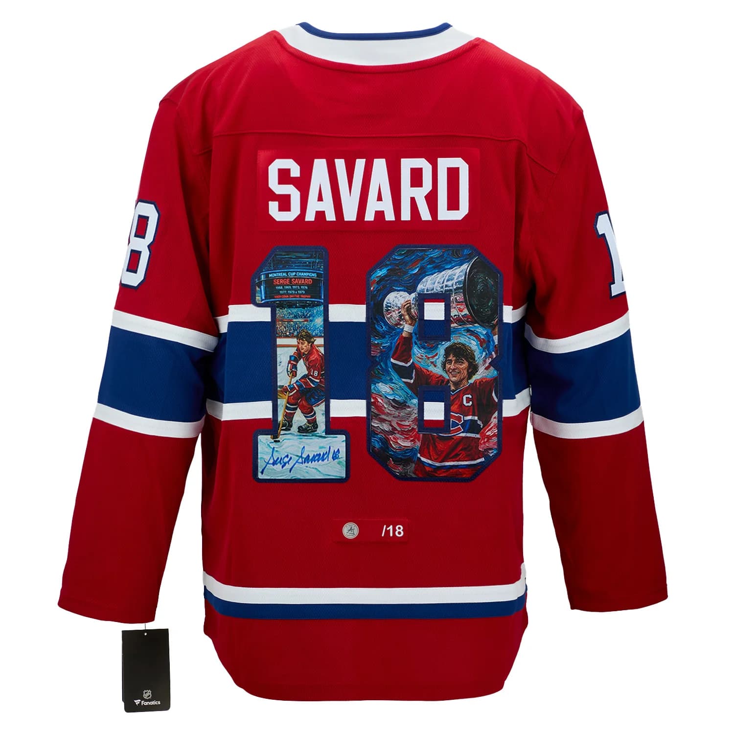 Serge Savard Signed Montreal Canadiens Impressionist Art Jersey #/18 Serge Savard Jersey serge-savard-impressionist-art-18, Montreal Canadiens, supplier stock photo