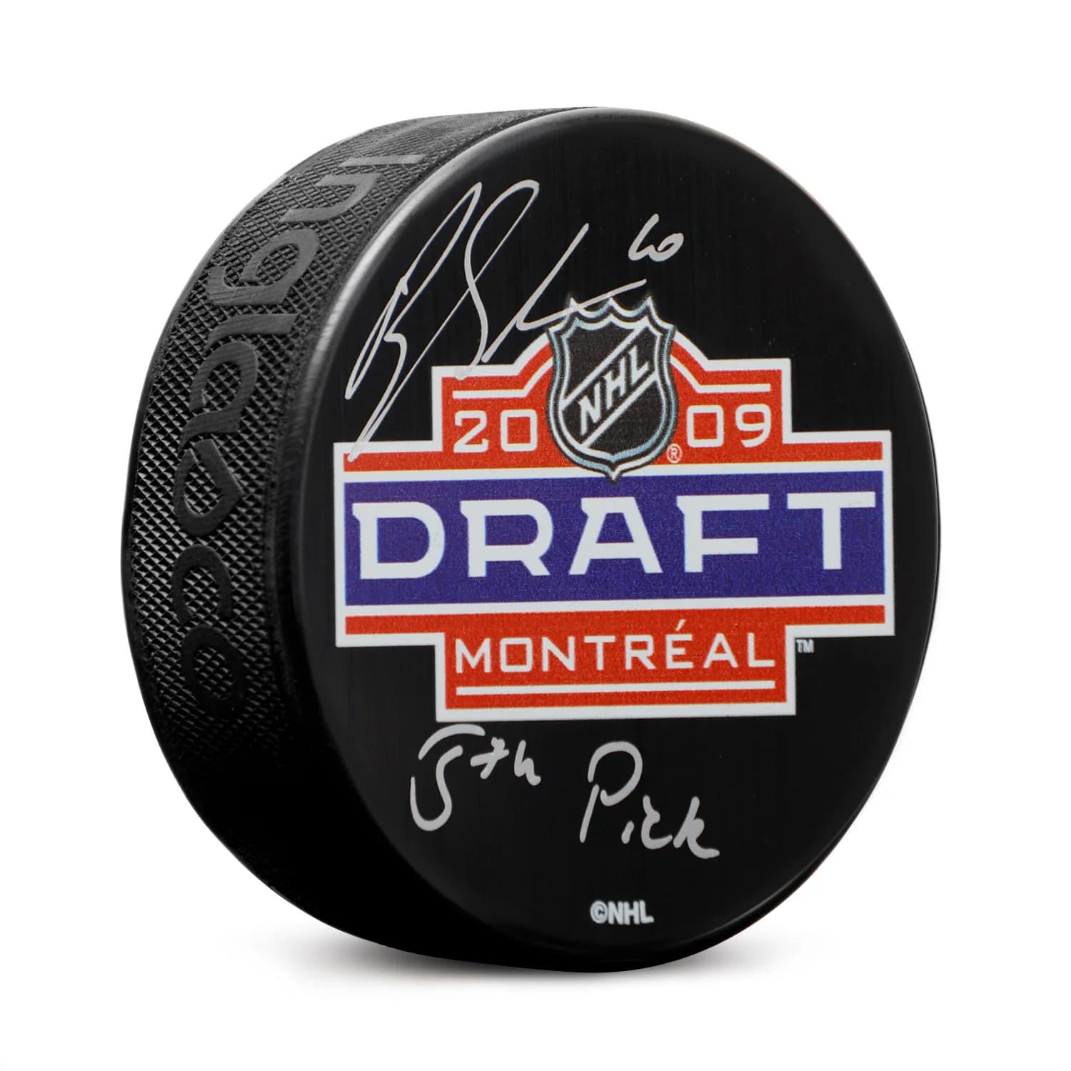 Brayden Schenn Signed 2009 NHL Entry Draft Puck with 5th Pick Note Brayden Schenn Puck 2009-nhl-entry-draft-5th-pick, supplier stock photo
