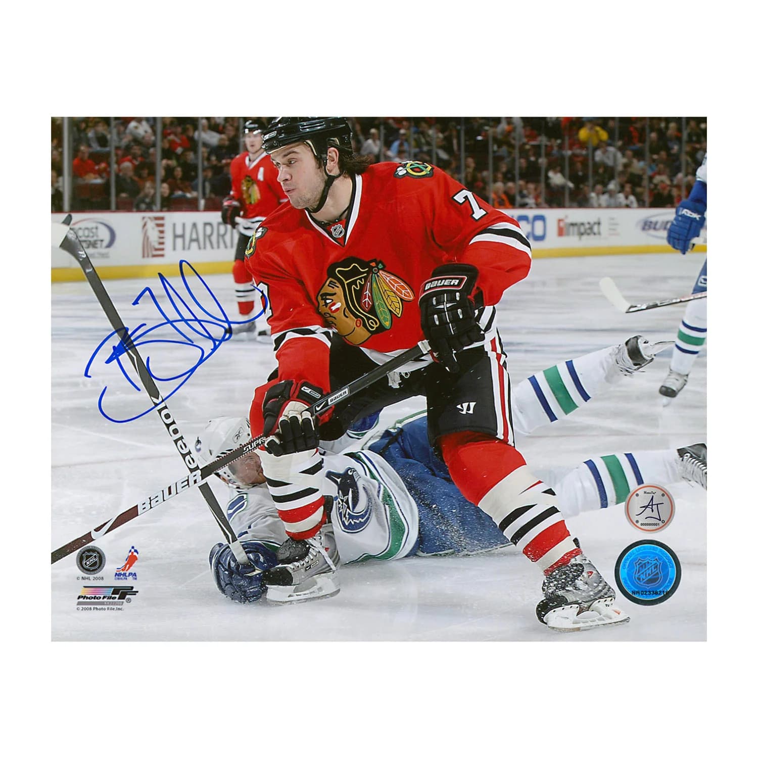 Brent Seabrook Autographed Chicago Blackhawks Game Action 8x10 Photo Brent Seabrook Photo 8x10-game-action, Chicago Blackhawks, supplier stock photo