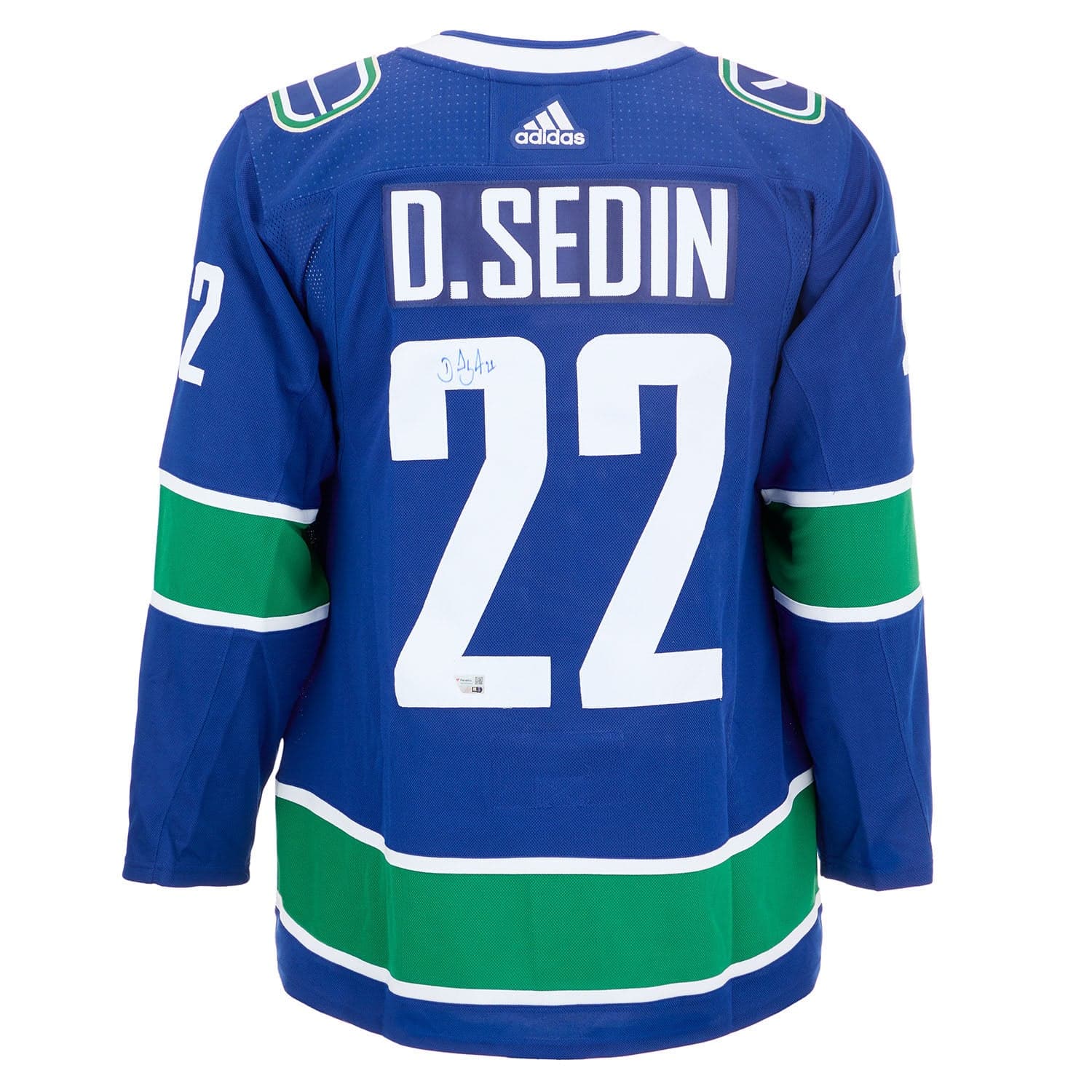 Daniel Sedin Autographed Vancouver Canucks Blue adidas Jersey Daniel Sedin Jersey blue-adidas, Vancouver Canucks, supplier stock photo