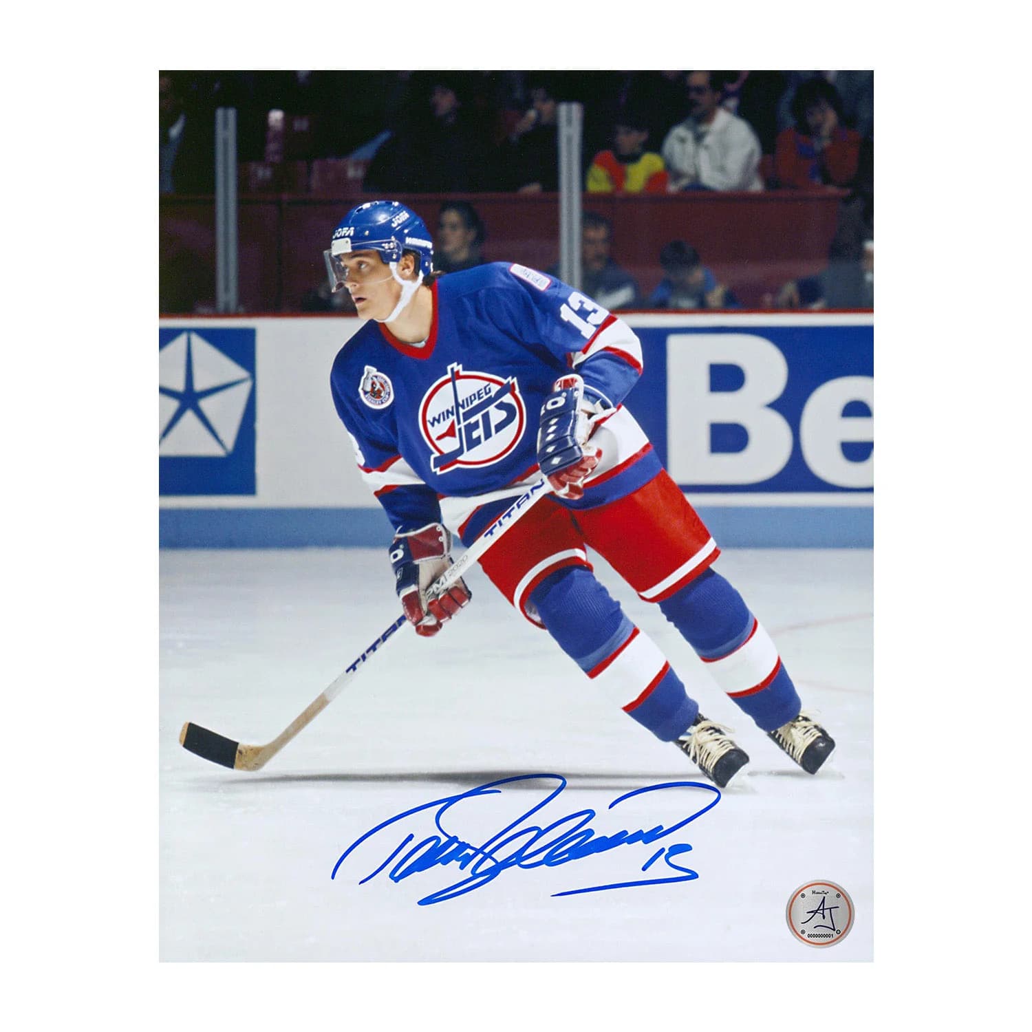 Teemu Selanne Autographed Winnipeg Jets Hockey 8x10 Photo Teemu Selanne Photo 8x10-hockey, Winnipeg Jets, supplier stock photo