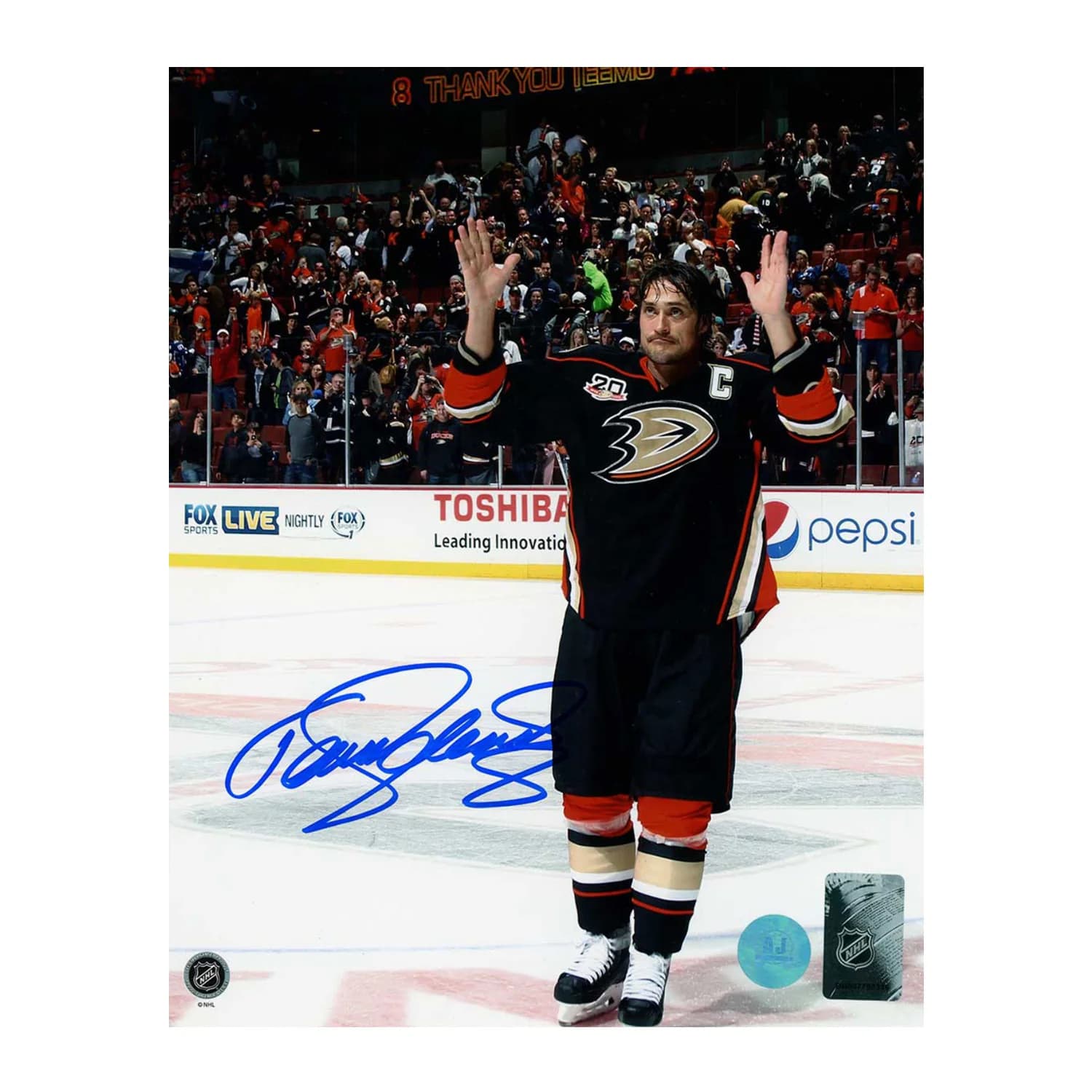 Teemu Selanne Autographed Anaheim Ducks Final Game Farewell 8x10 Photo Teemu Selanne Photo 8x10-final-game-farewell, Anaheim Ducks, supplier stock photo