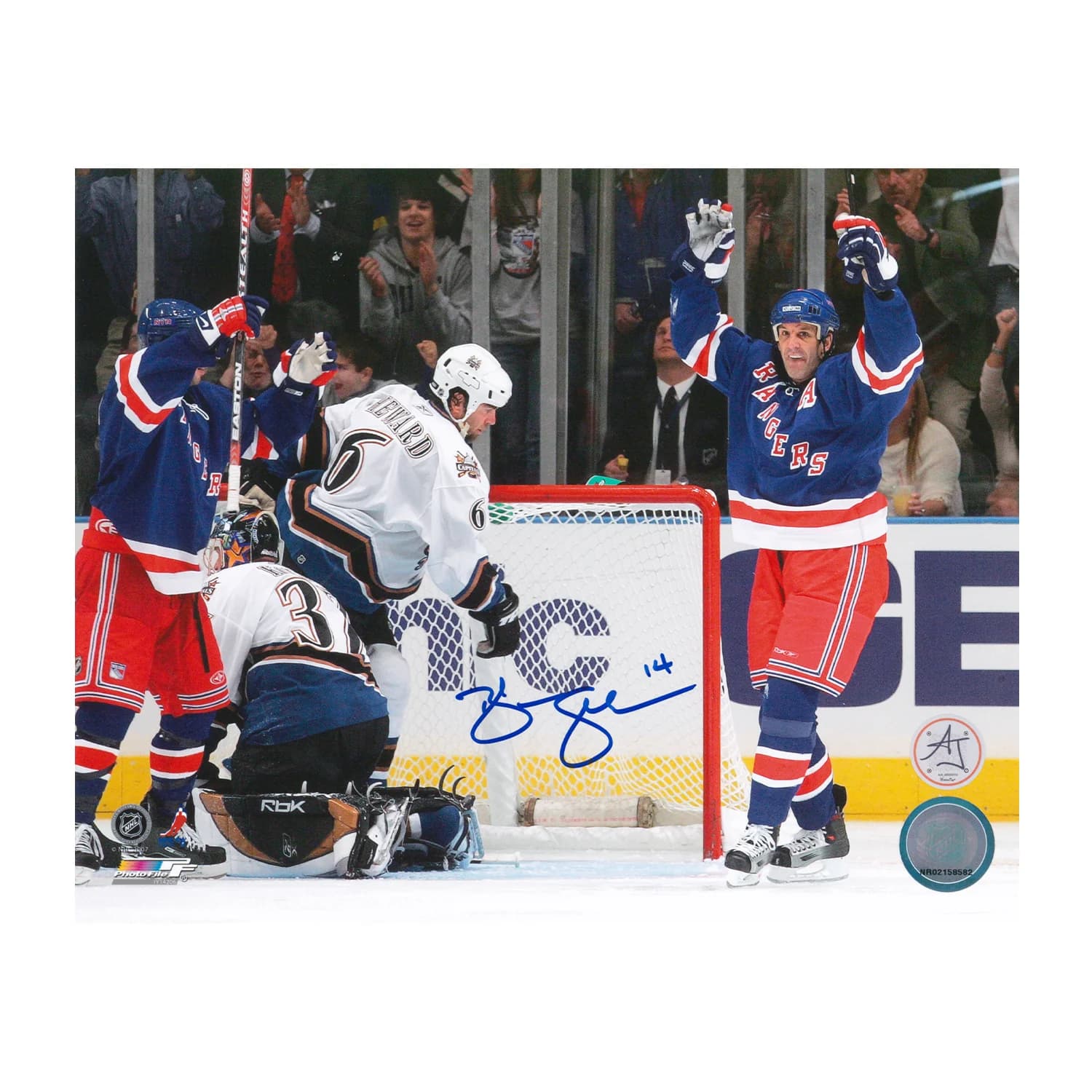 Brendan Shanahan Signed New York Rangers Goal Celebration 8x10 Photo Brendan Shanahan Photo 8x10-goal-celebration, New York Rangers, supplier stock photo