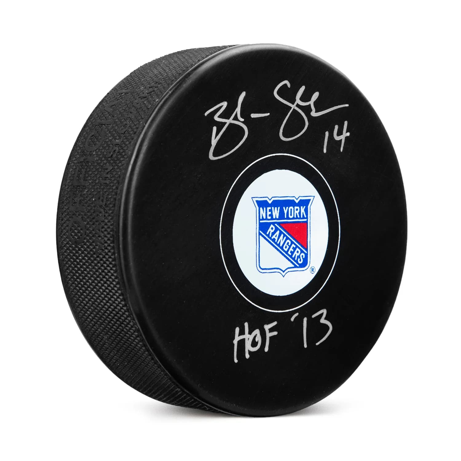 Brendan Shanahan Signed New York Rangers Hockey Puck with HOF Note Brendan Shanahan Puck hockey-hof-note, New York Rangers, supplier stock photo