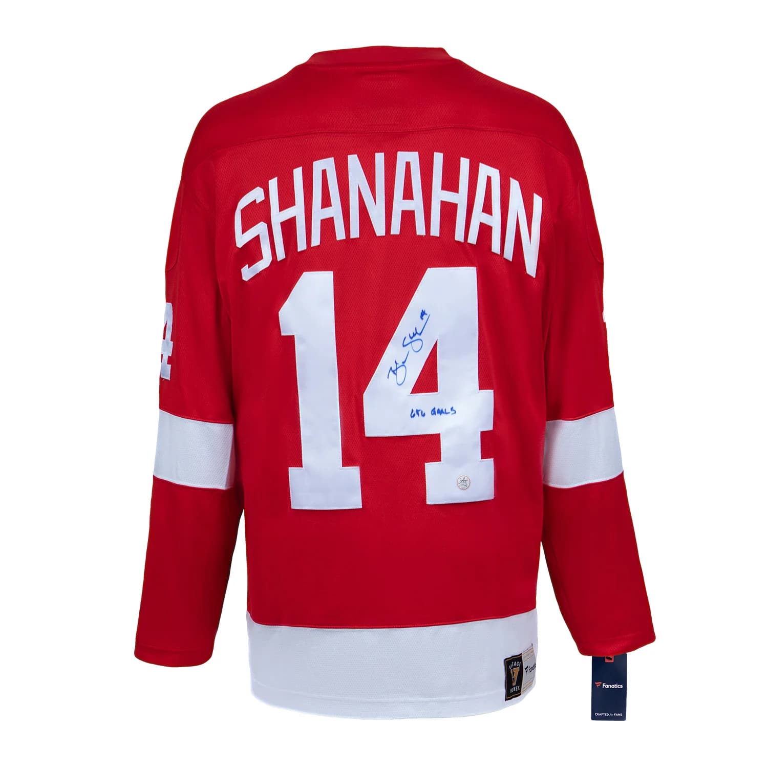Brendan Shanahan Signed Detroit Red Wings Retro Fanatics Jersey with Goals Note Brendan Shanahan Jersey retro-goals-note, Detroit Red Wings, supplier stock photo