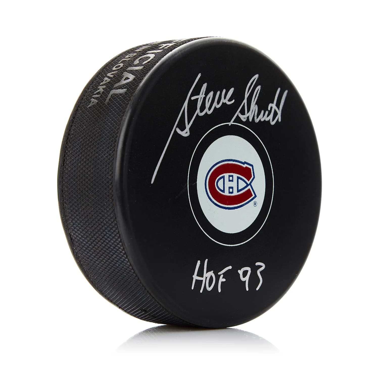 Steve Shutt Signed Montreal Canadiens Hockey Puck with HOF Note Steve Shutt Puck hockey-hof-note, Montreal Canadiens, supplier stock photo