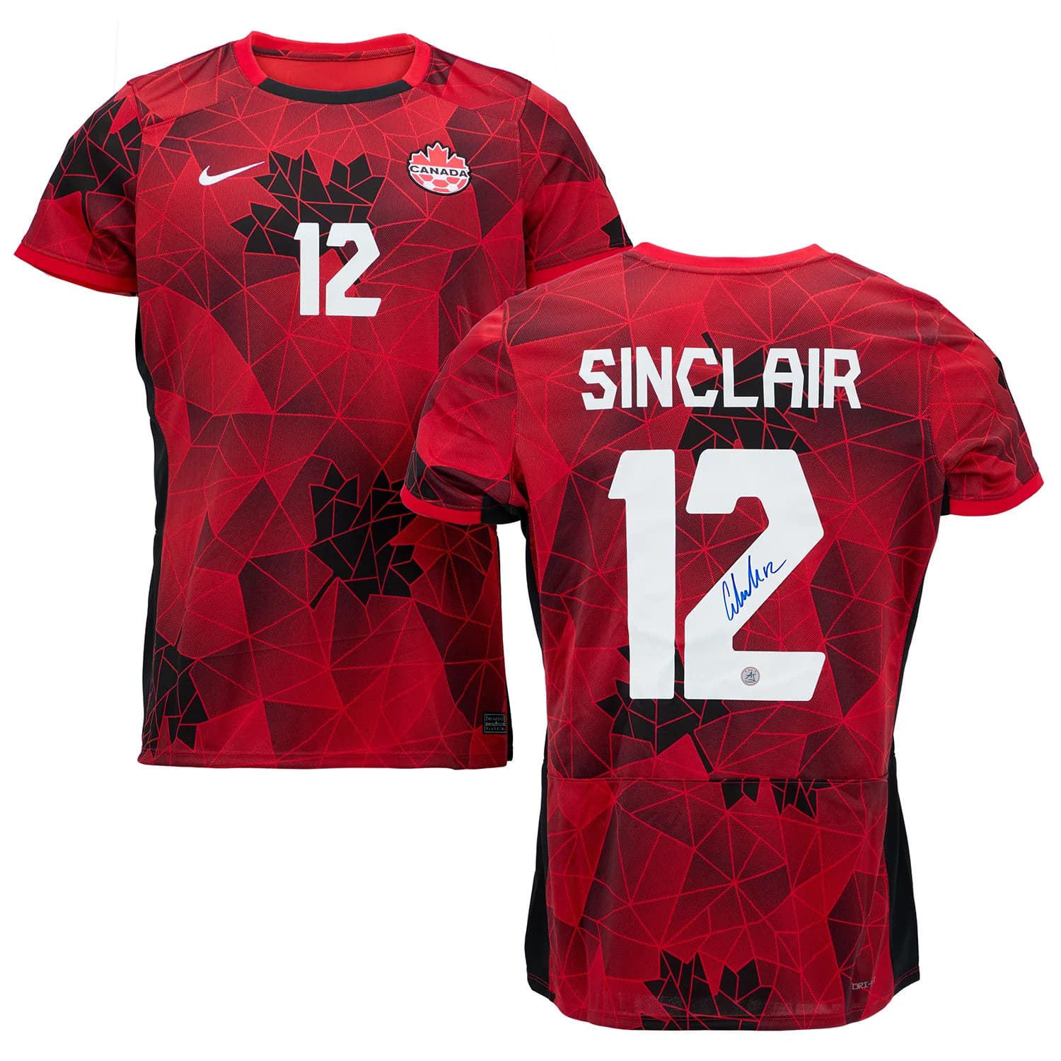 Christine Sinclair Signed Team Canada Red Olympic Nike Replica Soccer Jersey Christine Sinclair Jersey team-canada-red-olympic-nike-replica, view 3, supplier stock photo