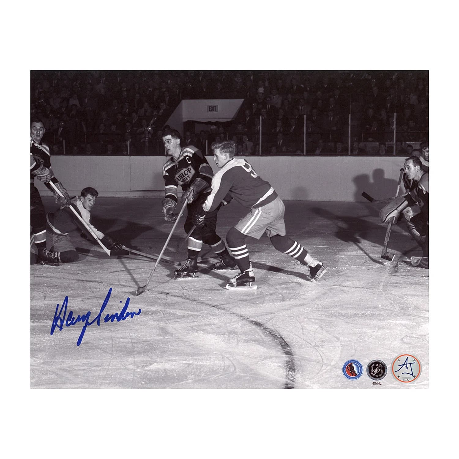 Harry Sinden Signed Team Canada Whitby Dunlops Game Action 8x10 Photo Harry Sinden Photo 8x10-team-canada-whitby-dunlops-game-action, supplier stock photo