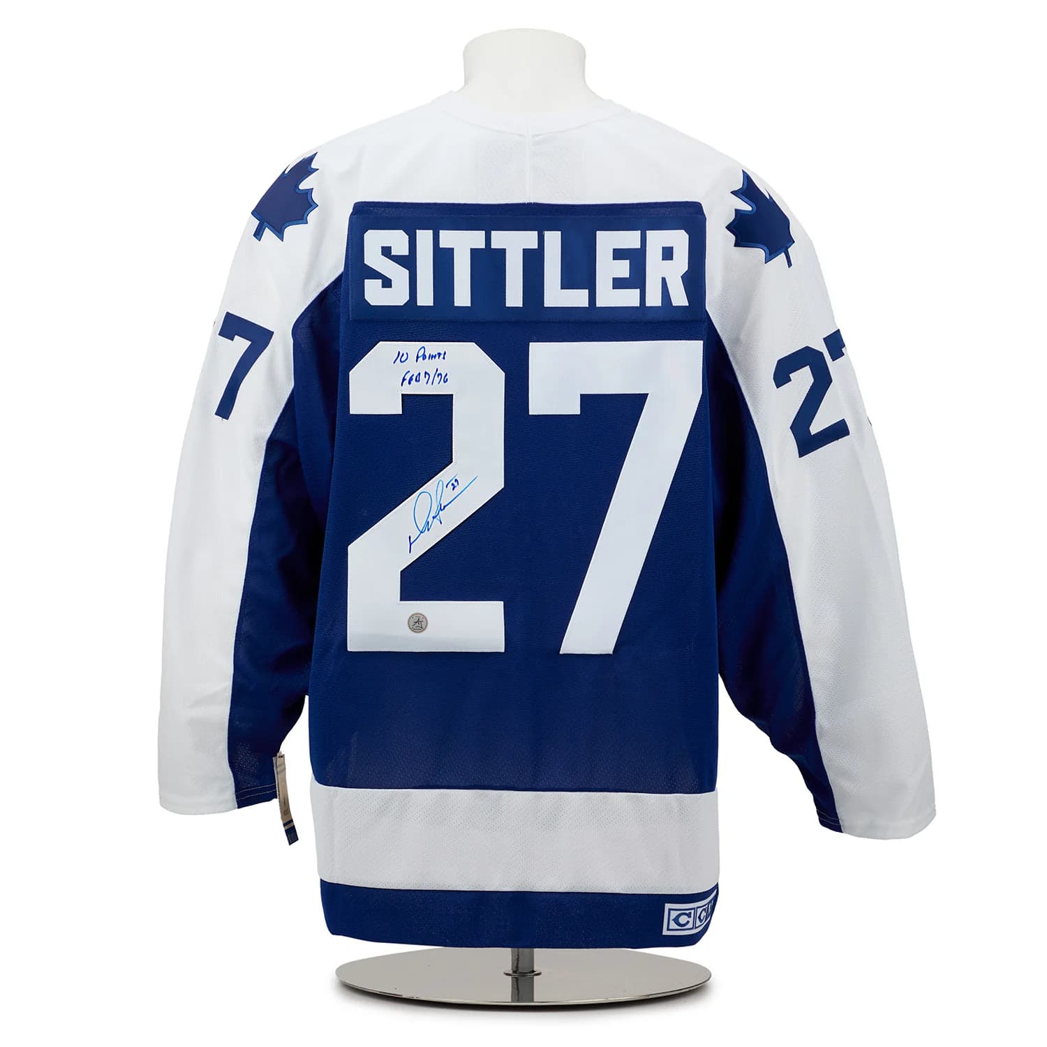 Darryl Sittler Toronto Maple Leafs Signed & Dated 10 Point Vintage CCM Jersey Darryl Sittler Jersey darryl-sittler-toronto-maple-leafs-dated, Toronto Maple Leafs, supplier stock photo