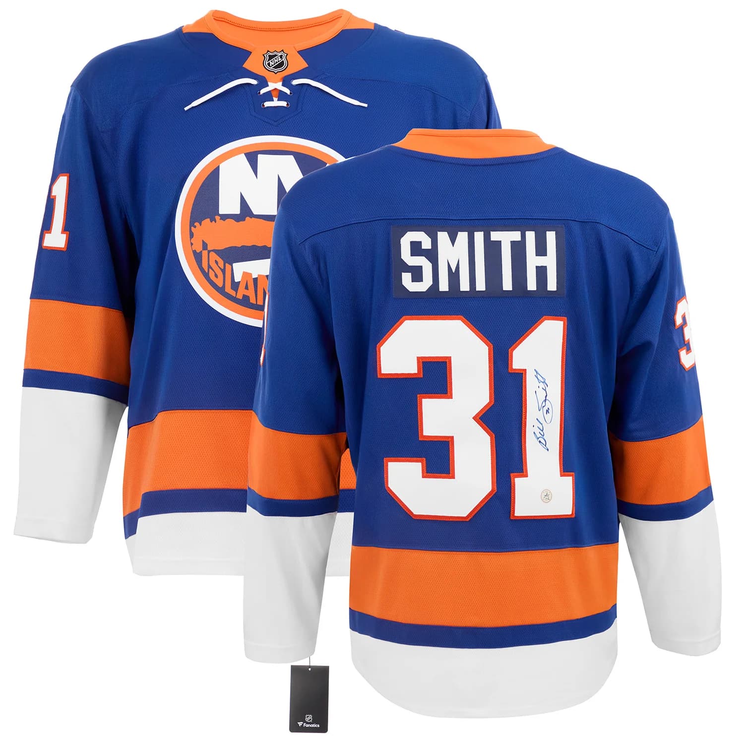 Billy Smith Autographed New York Islanders Fanatics Breakaway Jersey Billy Smith Jersey breakaway, New York Islanders, view 3, supplier stock photo