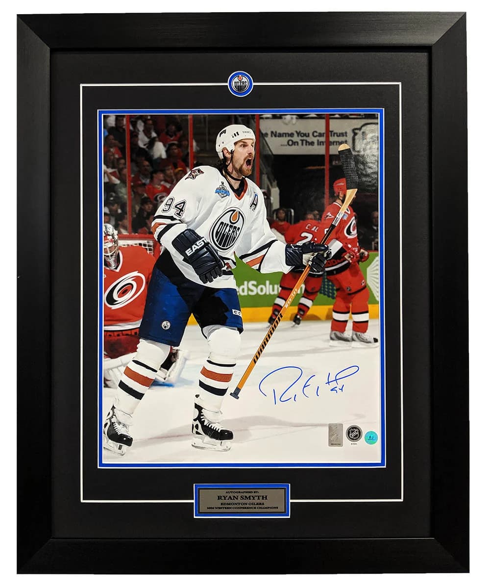 Ryan Smyth Edmonton Oilers Signed 2006 Cup Finals Goal Celebration 26x32 Frame Ryan Smyth Other 26x32-2006-cup-finals-goal-celebration-frame, Edmonton Oilers, supplier stock photo