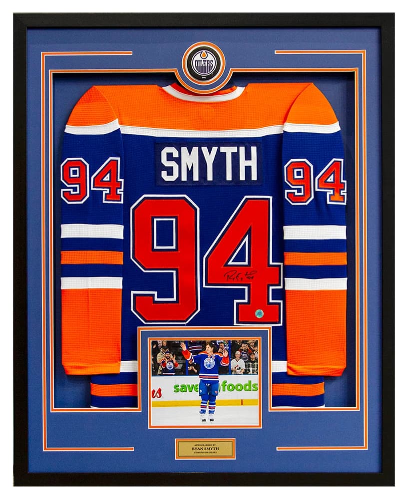 Ryan Smyth Signed Edmonton Oilers Puck Logo 36x44 Jersey Frame Ryan Smyth Jersey 36x44-logo-frame, Edmonton Oilers, supplier stock photo