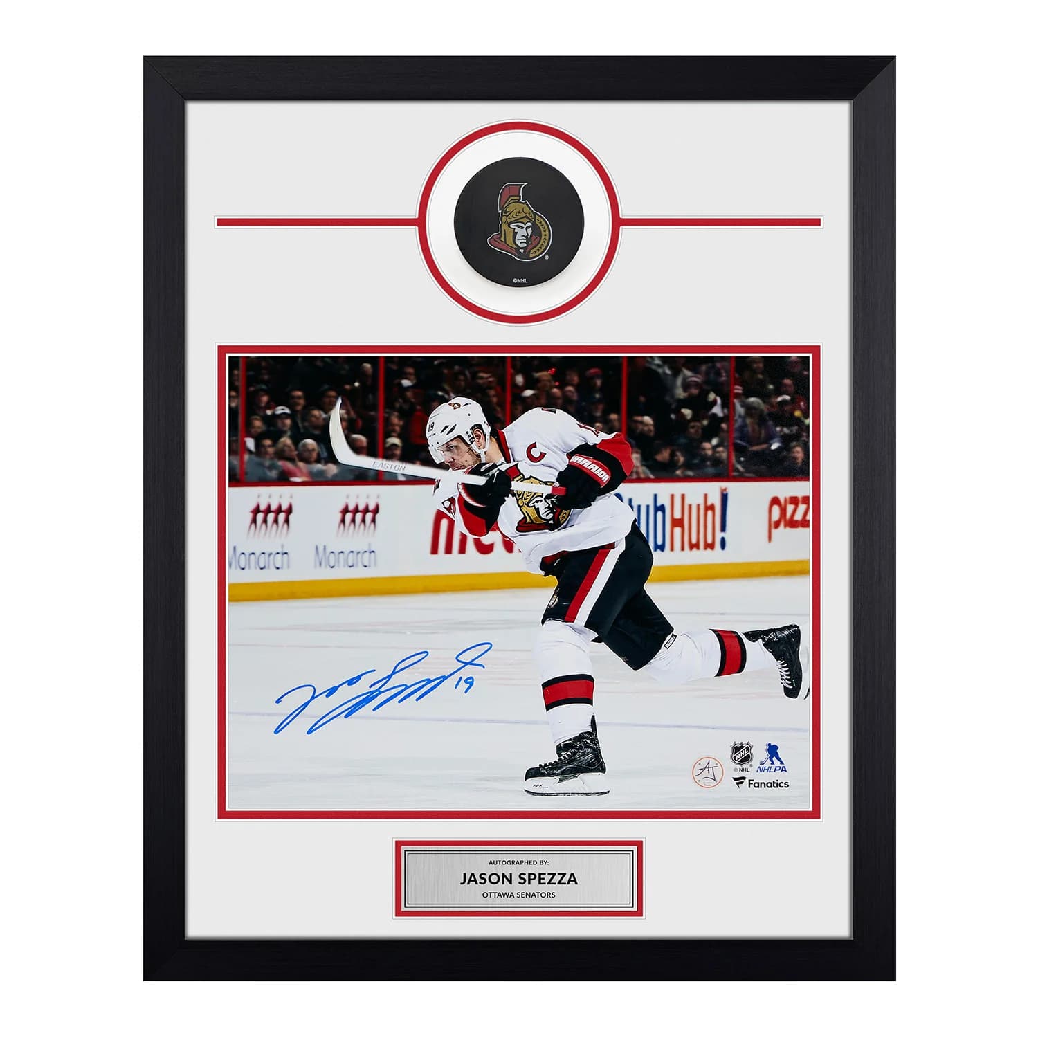 Jason Spezza Signed Ottawa Senators Puck Logo 19x23 Frame Jason Spezza Puck 19x23-logo-frame, Ottawa Senators, supplier stock photo