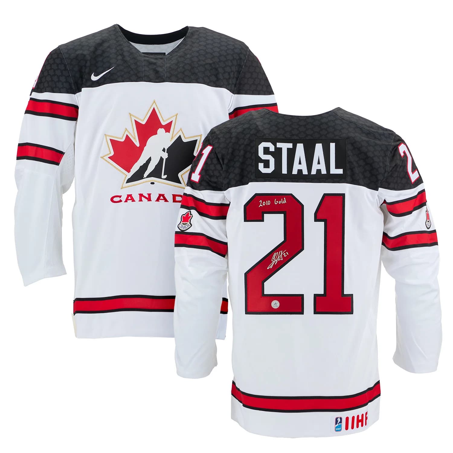 Eric Staal Signed & Inscribed Team Canada White Nike Hockey Jersey Eric Staal Jersey eric-staal-inscribed-team-canada-white, view 3, supplier stock photo