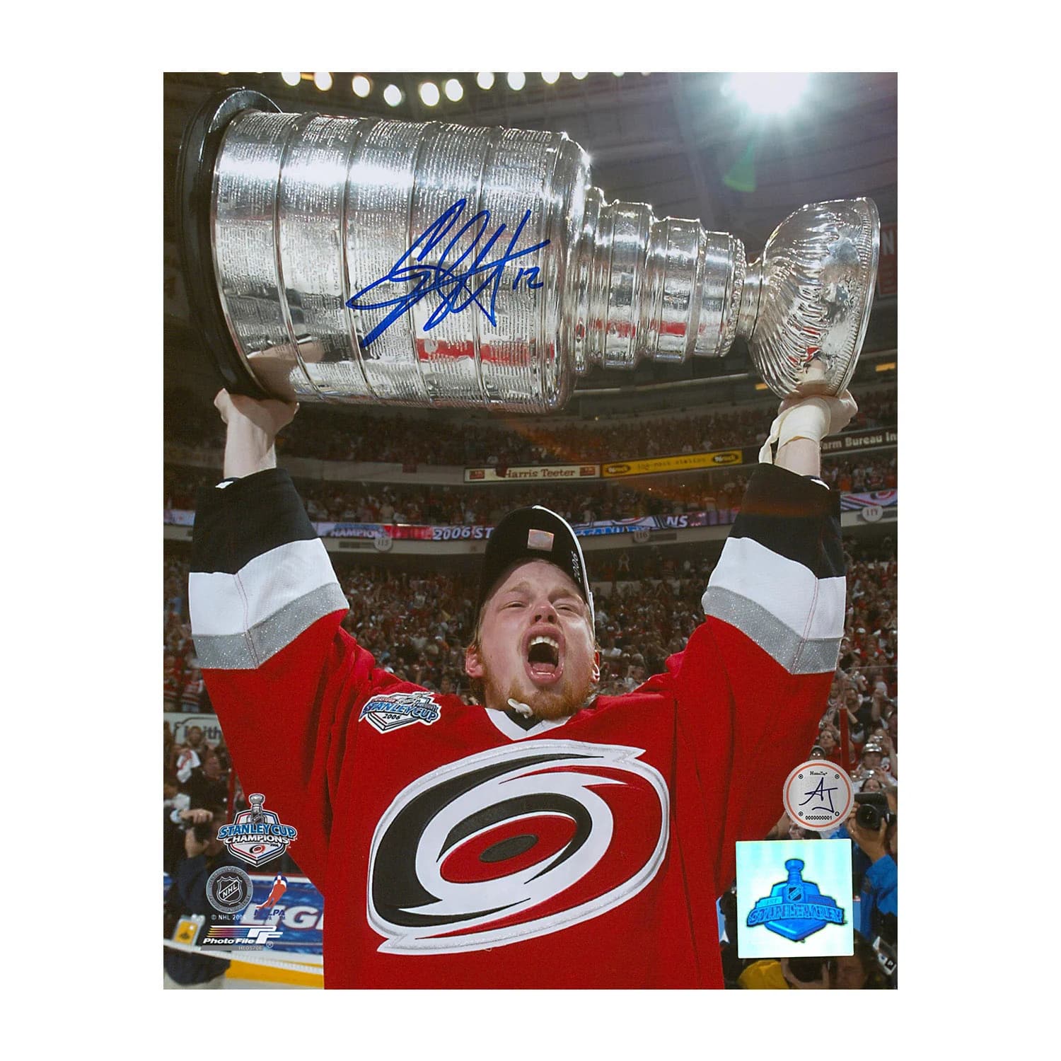 Eric Staal Autographed Carolina Hurricanes Stanley Cup 8x10 Photo Eric Staal Photo 8x10-stanley-cup, Carolina Hurricanes, supplier stock photo