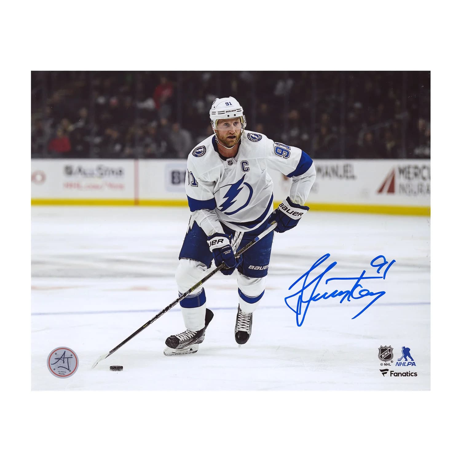 Steven Stamkos Signed Tampa Bay Lightning Puck Rush 8x10 Photo Steven Stamkos Puck 8x10-rush, Tampa Bay Lightning, supplier stock photo