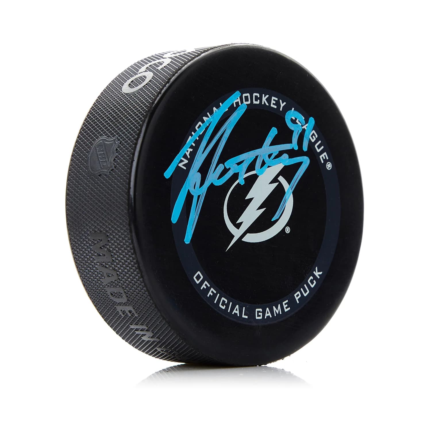 Steven Stamkos Signed Tampa Bay Lightning Official Game Puck Steven Stamkos Puck game, Tampa Bay Lightning, supplier stock photo