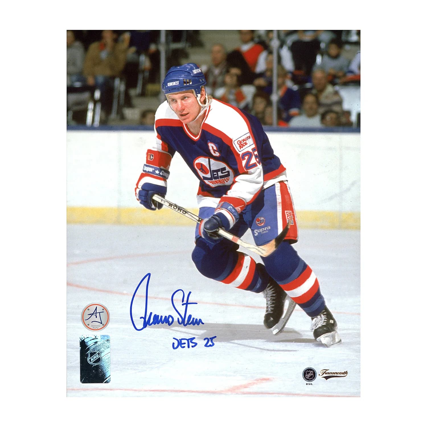 Thomas Steen Autographed Winnipeg Jets Captain 8x10 Photo Thomas Steen Photo 8x10-captain, Winnipeg Jets, supplier stock photo