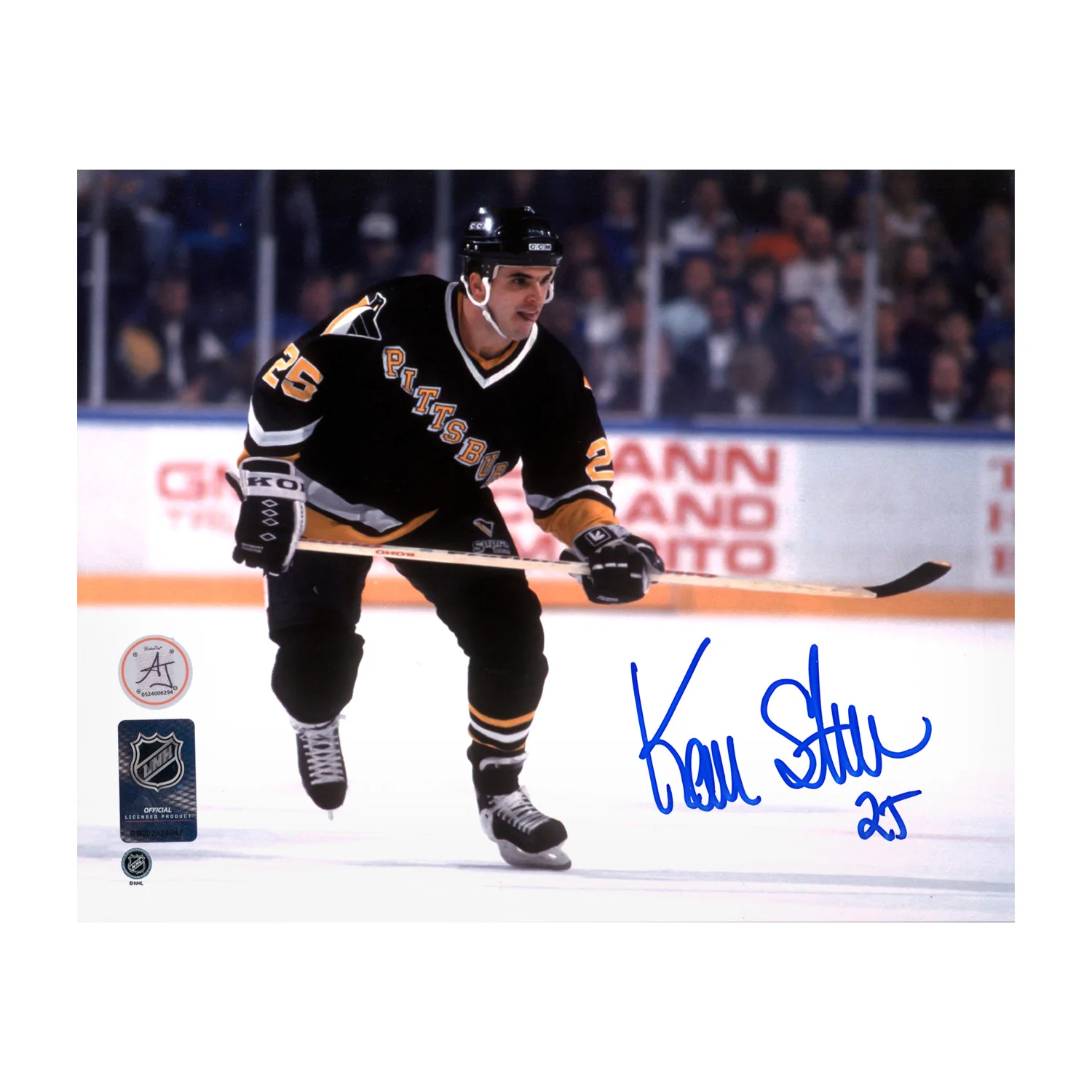 Kevin Stevens Autographed Pittsburgh Penguins Game Action 8x10 Photo Kevin Stevens Photo 8x10-game-action, Pittsburgh Penguins, supplier stock photo