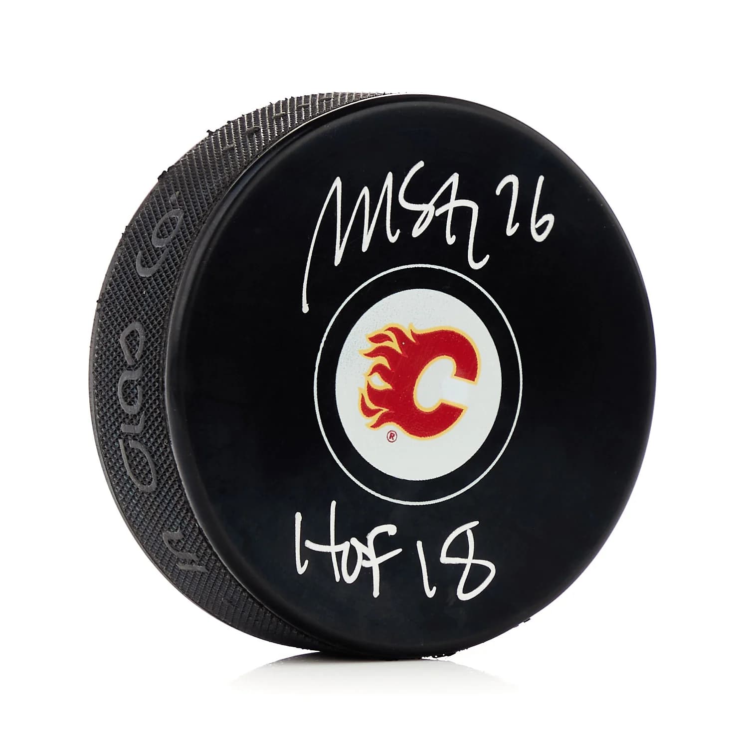Martin St Louis Autographed Calgary Flames Hockey Puck with HOF Note Martin St Louis Puck hockey-hof-note, Calgary Flames, supplier stock photo