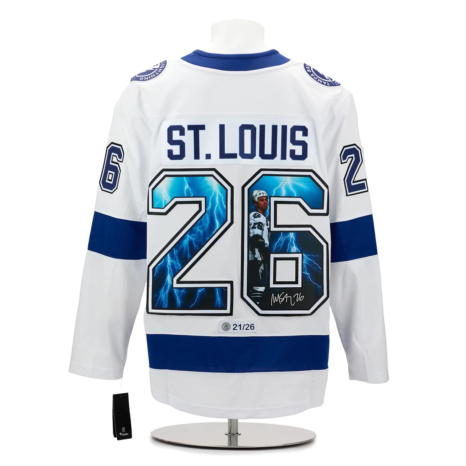 Martin St Louis Signed Tampa Bay Lightning Storm Art Jersey #21/26 Martin St Louis Jersey martin-st-louis-tampa-bay-lightning, Tampa Bay Lightning, supplier stock photo