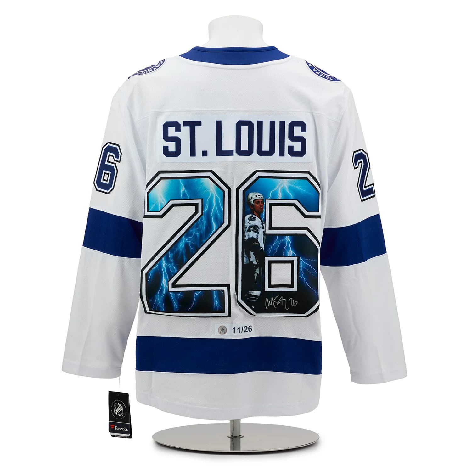 Martin St Louis Signed Tampa Bay Lightning Storm Art Jersey #11/26 Martin St Louis Jersey martin-st-louis-tampa-bay-lightning, Tampa Bay Lightning, supplier stock photo