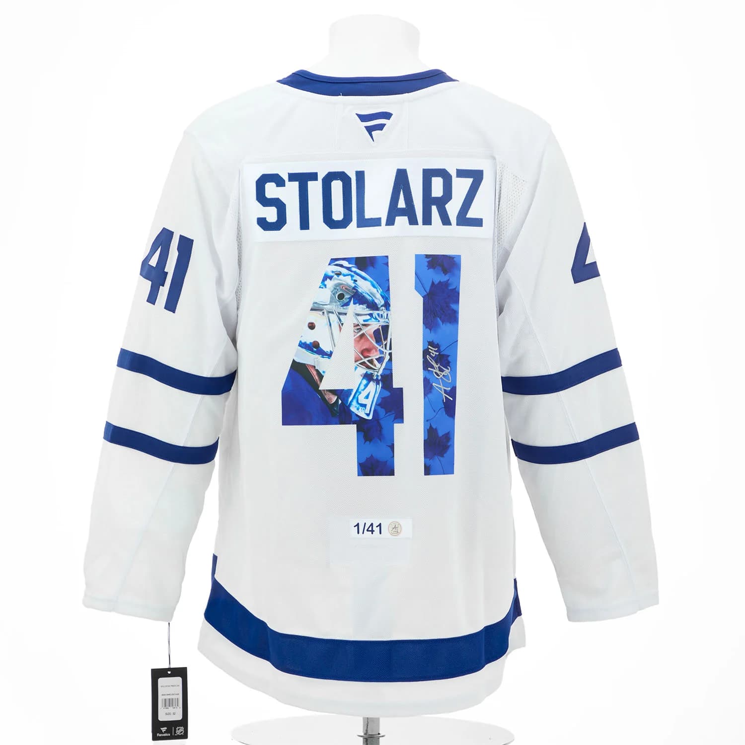 Anthony Stolarz Signed Toronto Maple Leafs Graphic Art Fanatics Jersey #1/41 Anthony Stolarz Jersey graphic-art-1-41, Toronto Maple Leafs, supplier stock photo