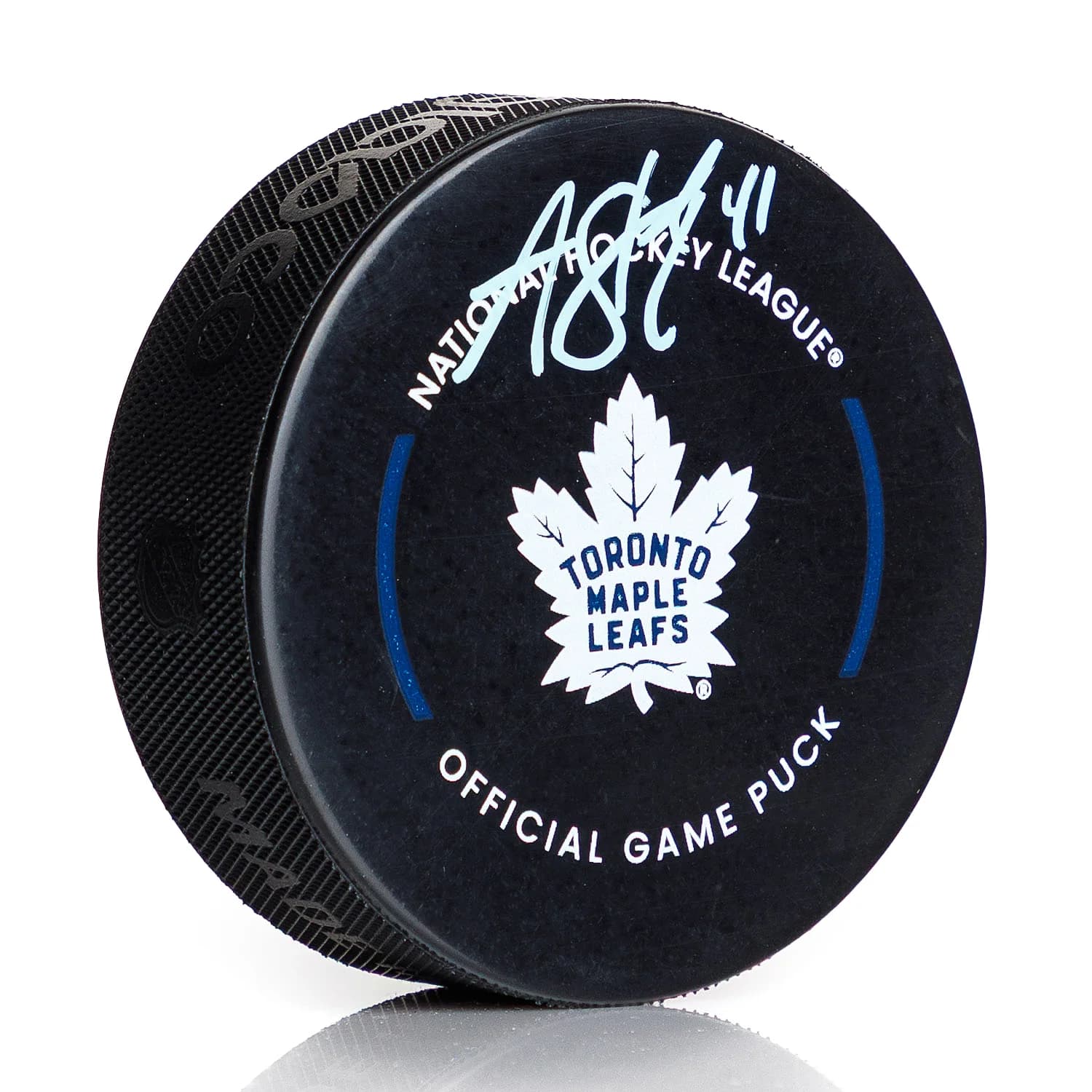 Anthony Stolarz Signed Toronto Maple Leafs Official Game Puck Anthony Stolarz Puck game, Toronto Maple Leafs, supplier stock photo