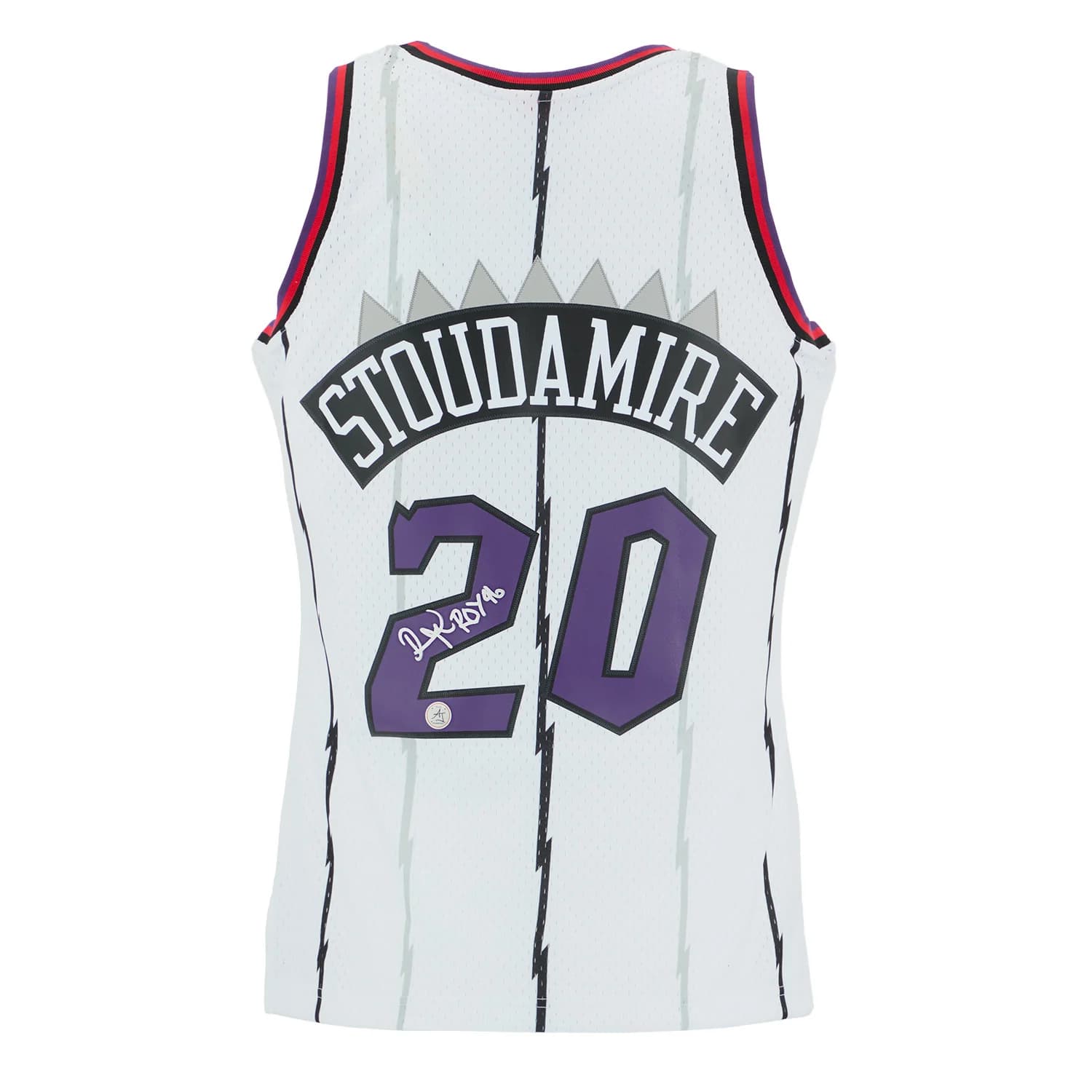 Damon Stoudamire Signed Toronto Raptors Mitchell & Ness Jersey with ROY 96 Note Damon Stoudamire Jersey damon-stoudamire-toronto-raptors-mitchell-ness, supplier stock photo